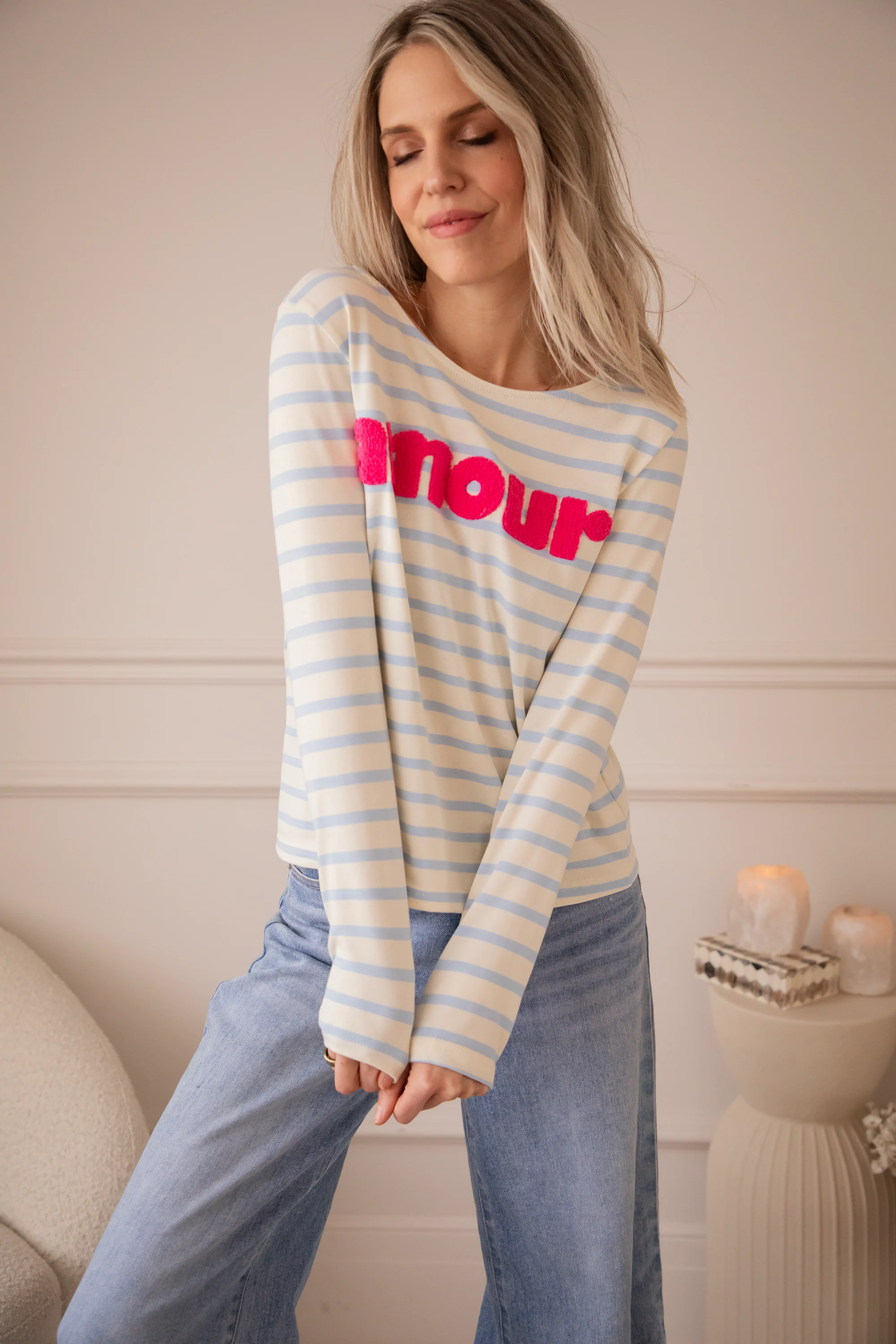 Amour Stripes Baby Blue/Fuchsia - Longsleeve - Image 3