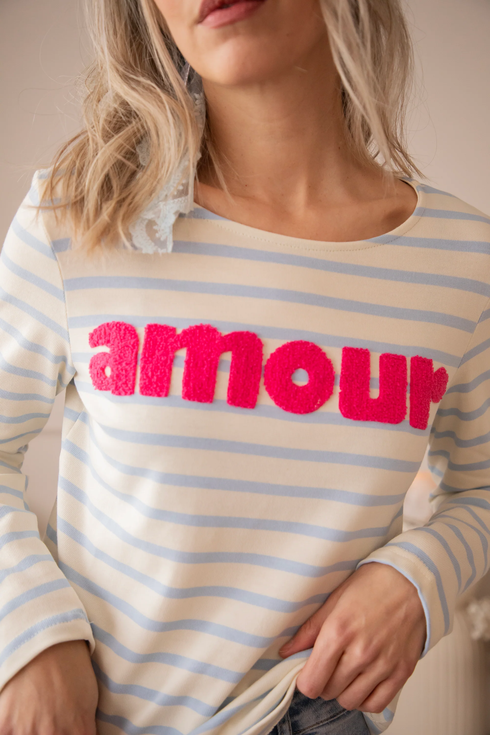 Amour Stripes Baby Blue/Fuchsia - Longsleeve - Image 4