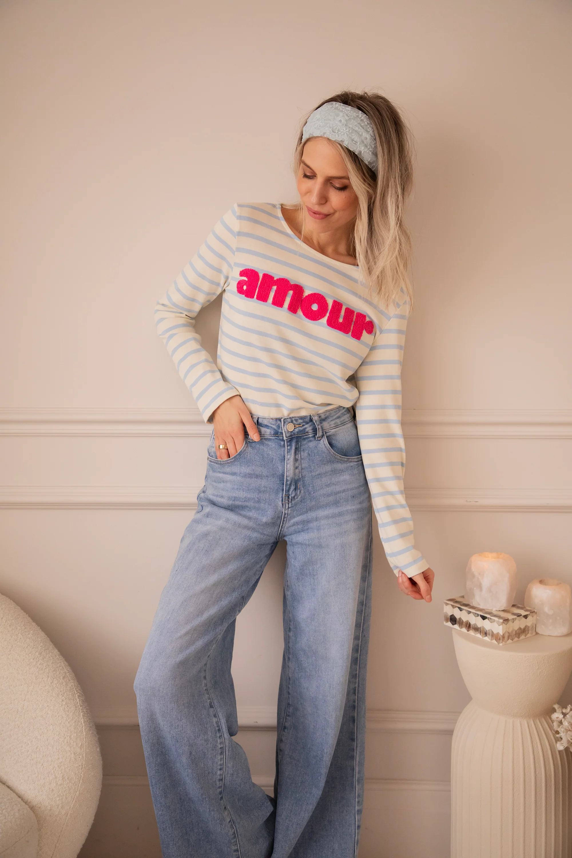 Amour Stripes Baby Blue/Fuchsia - Longsleeve - Image 5
