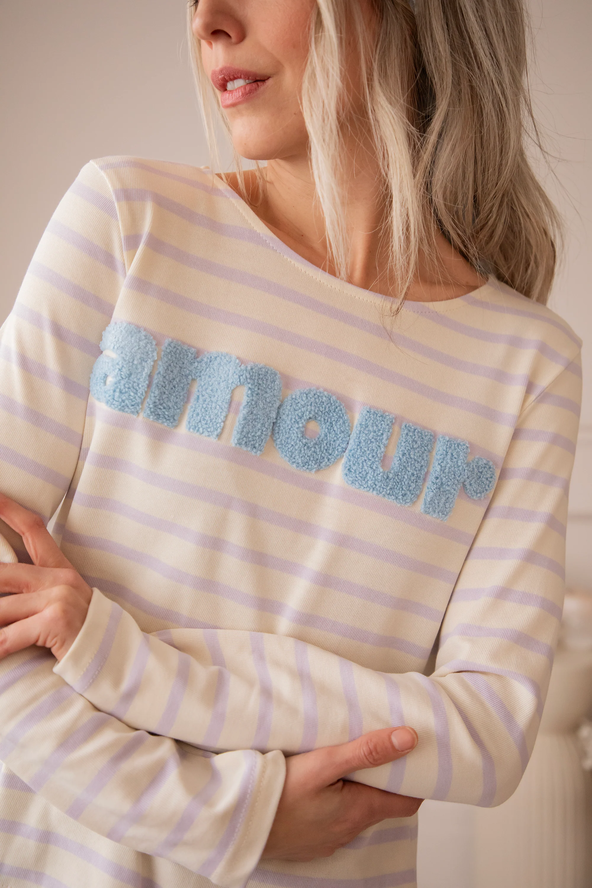 Amour Stripes Lila/Blue - Longsleeve