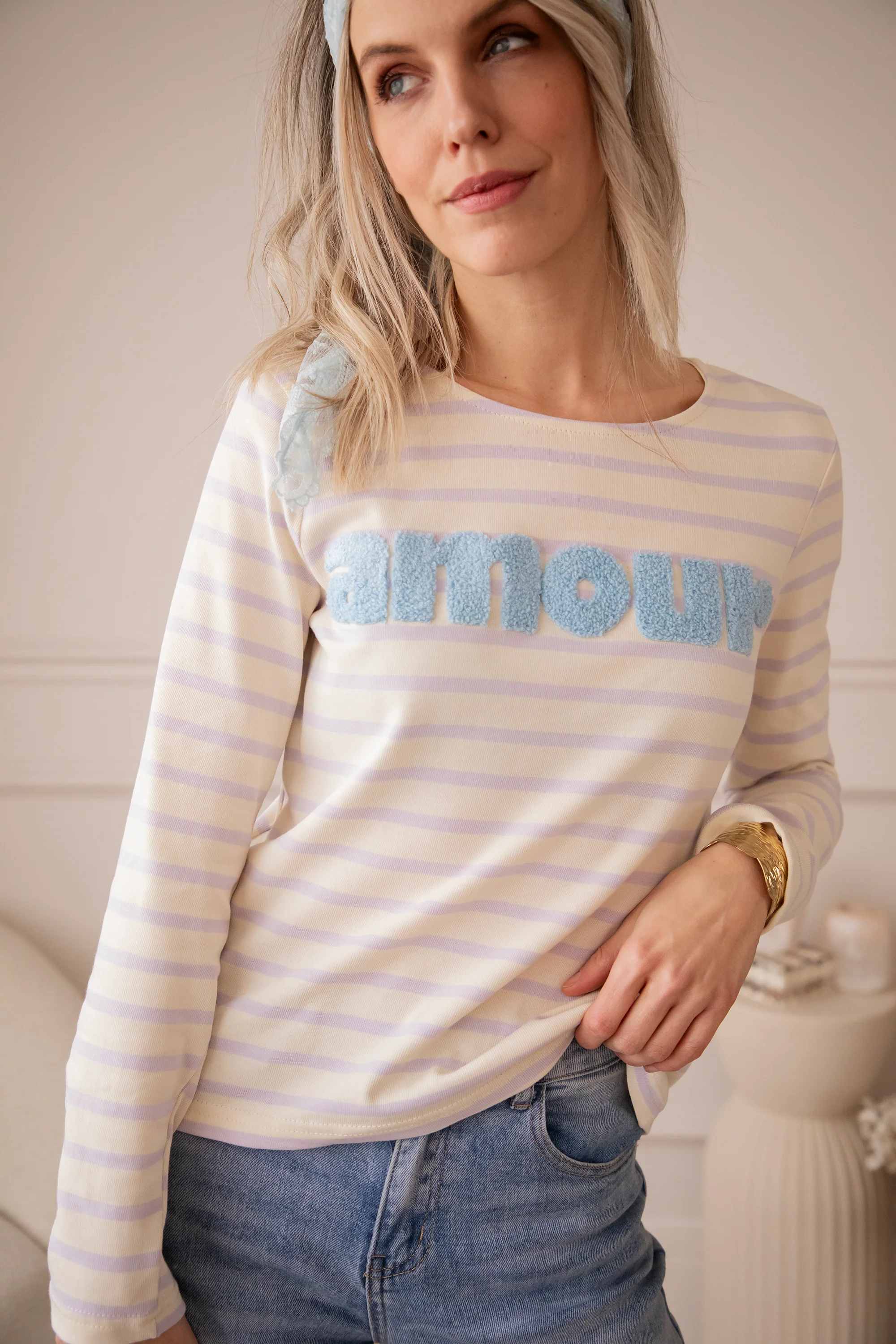 Amour Stripes Lila/Blue - Longsleeve - Image 10