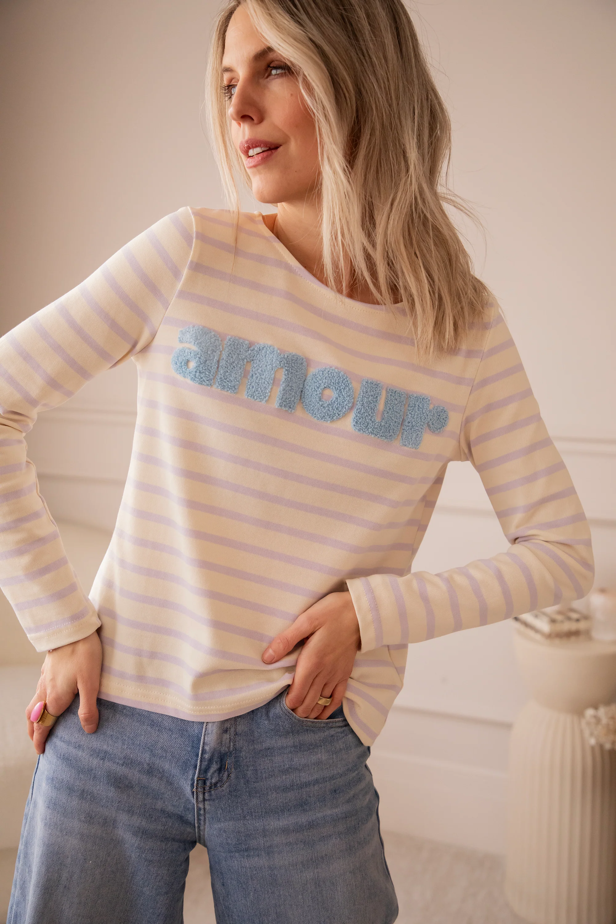 Amour Stripes Lila/Blue - Longsleeve - Image 4