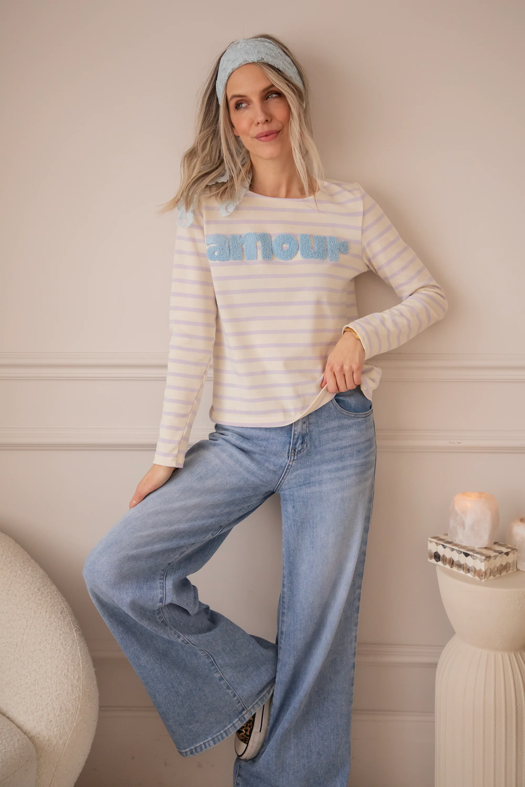 Amour Stripes Lila/Blue - Longsleeve - Image 5