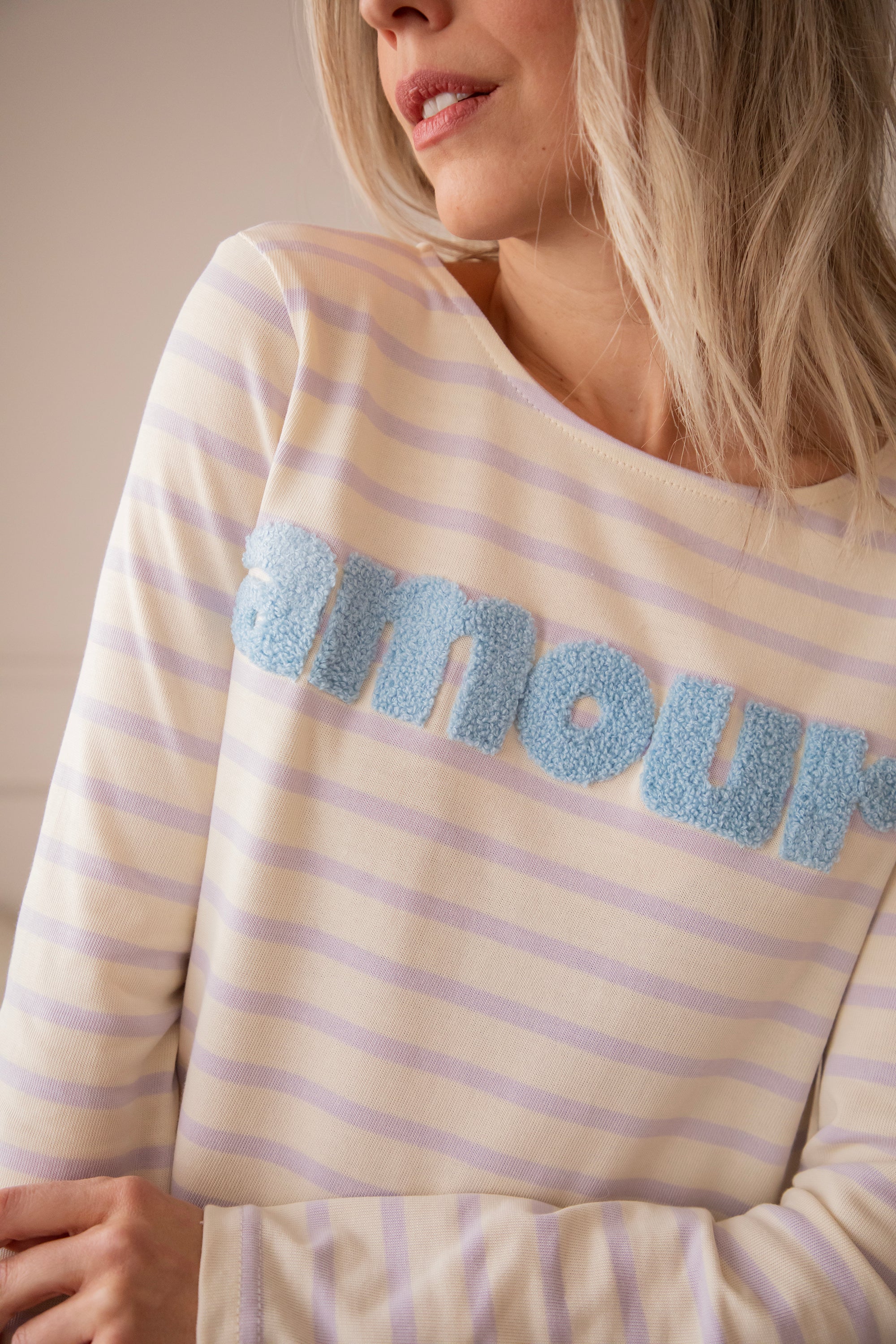 Amour Stripes Lila/Blue - Longsleeve - Image 6