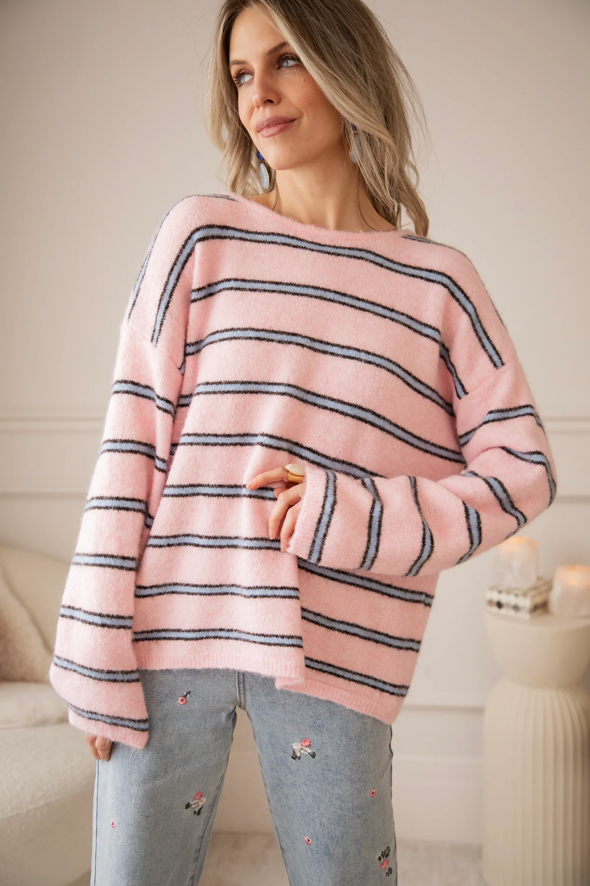 Back To Stripes Baby Pink/Soft Blue - Trui - Image 5