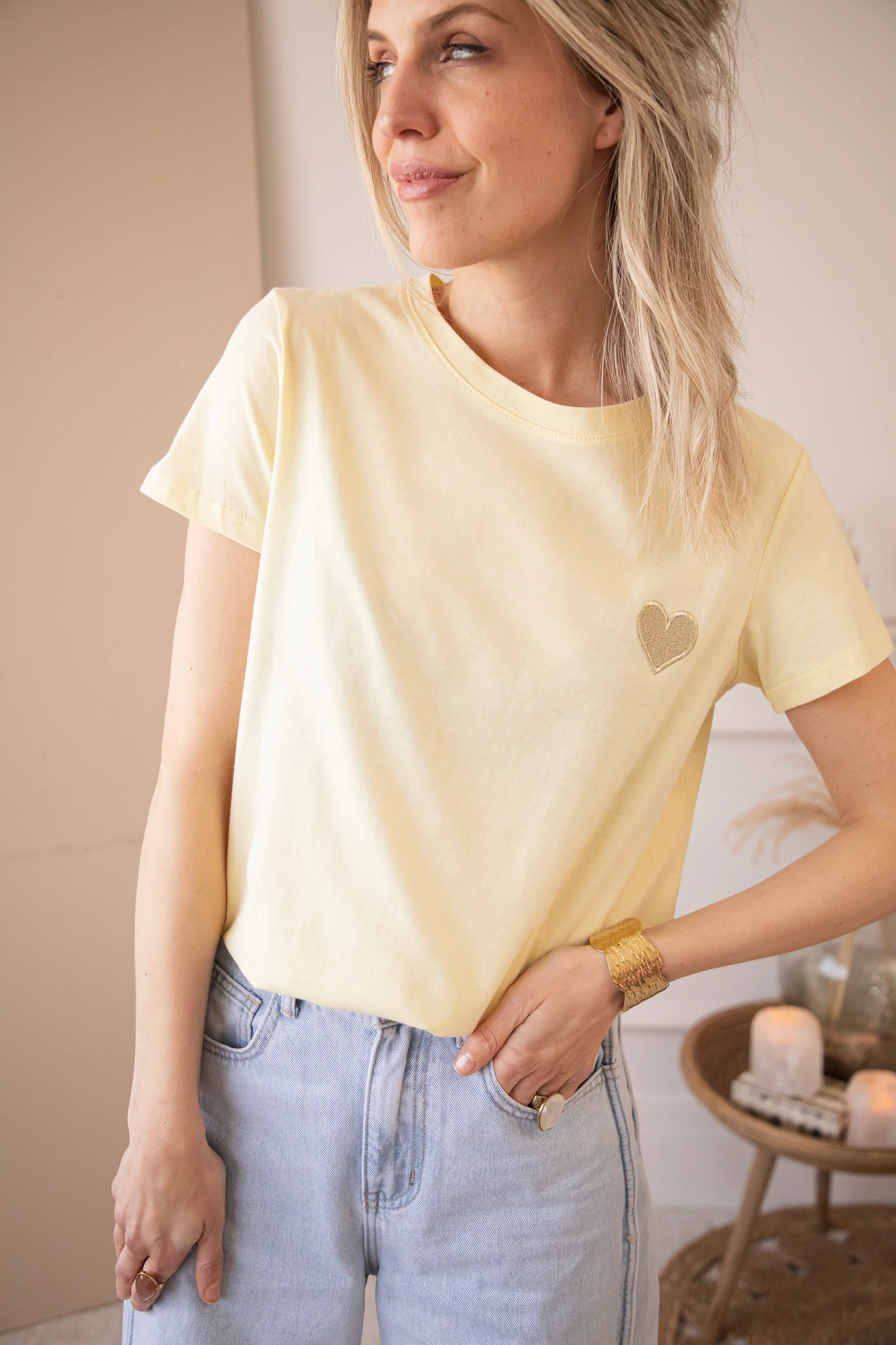Beating Heart Butter Yellow - T-Shirt - Image 3