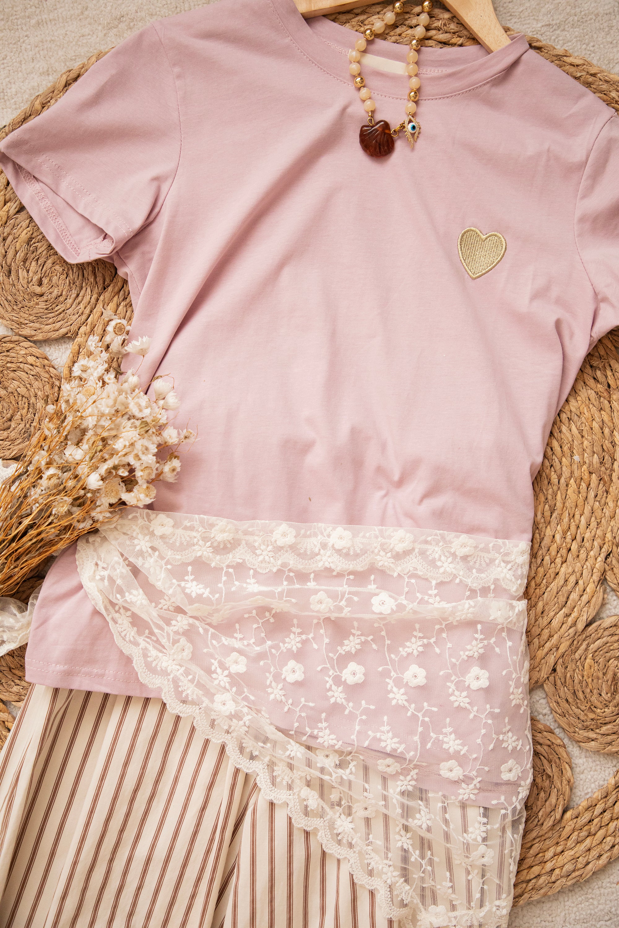 Beating Heart Mauve/Gold - T-Shirt - Image 11