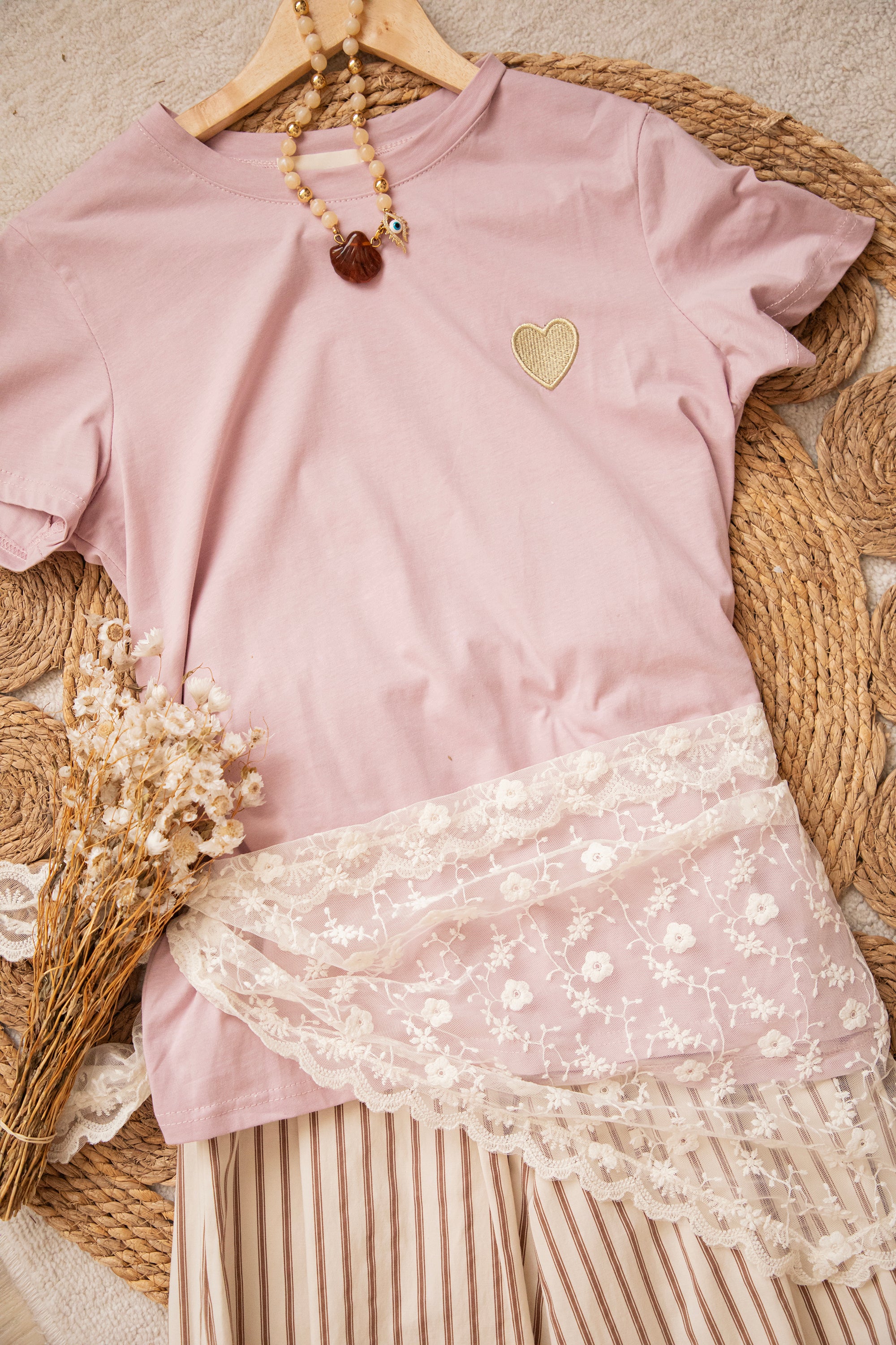 Beating Heart Mauve/Gold - T-Shirt - Image 14