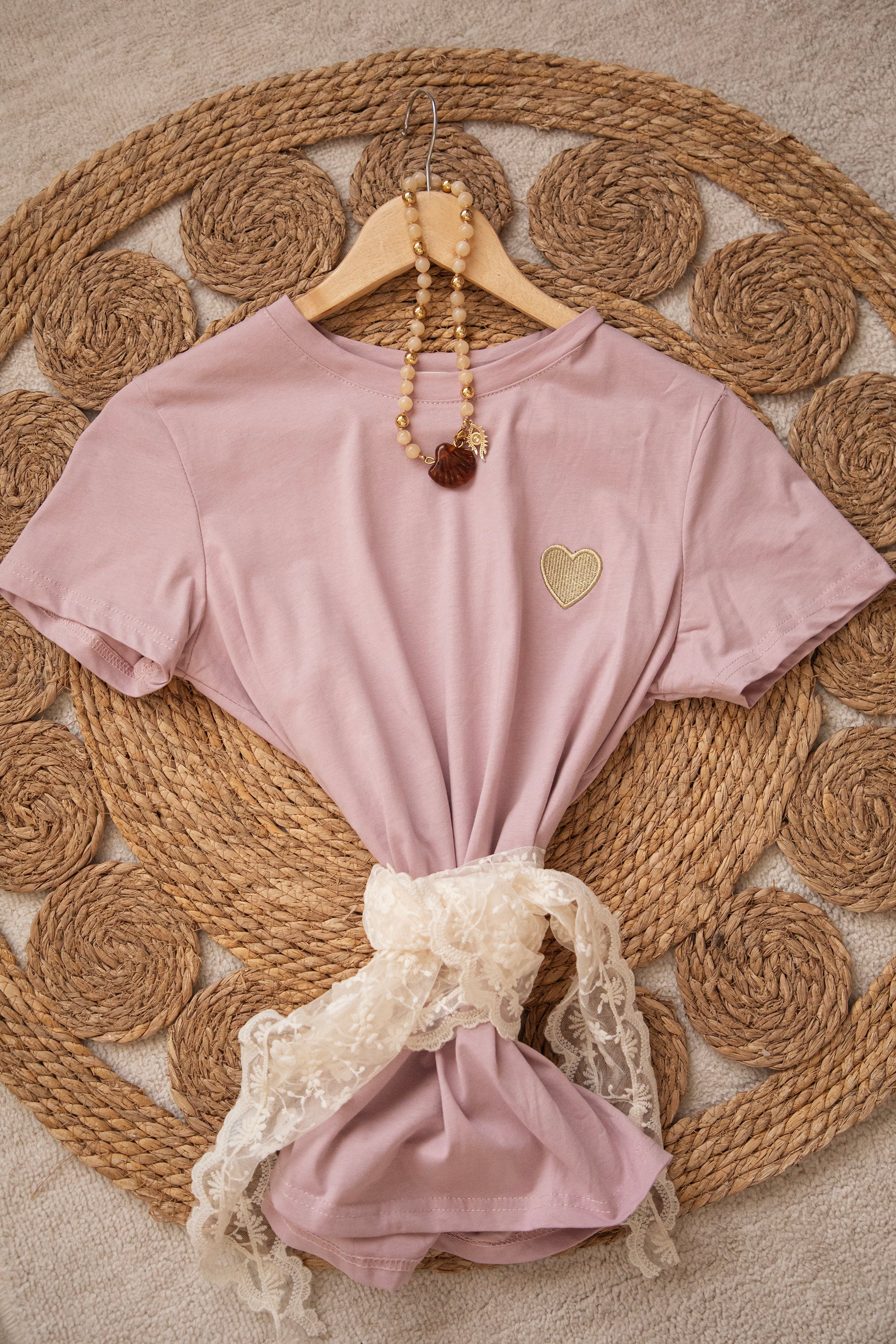 Beating Heart Mauve/Gold - T-Shirt - Image 4