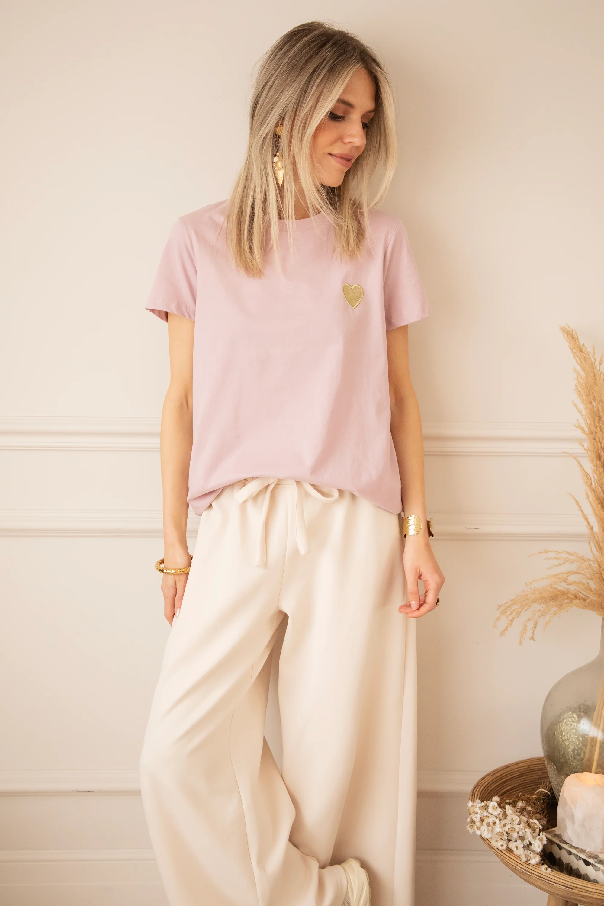 Beating Heart Mauve/Gold - T-Shirt - Image 5