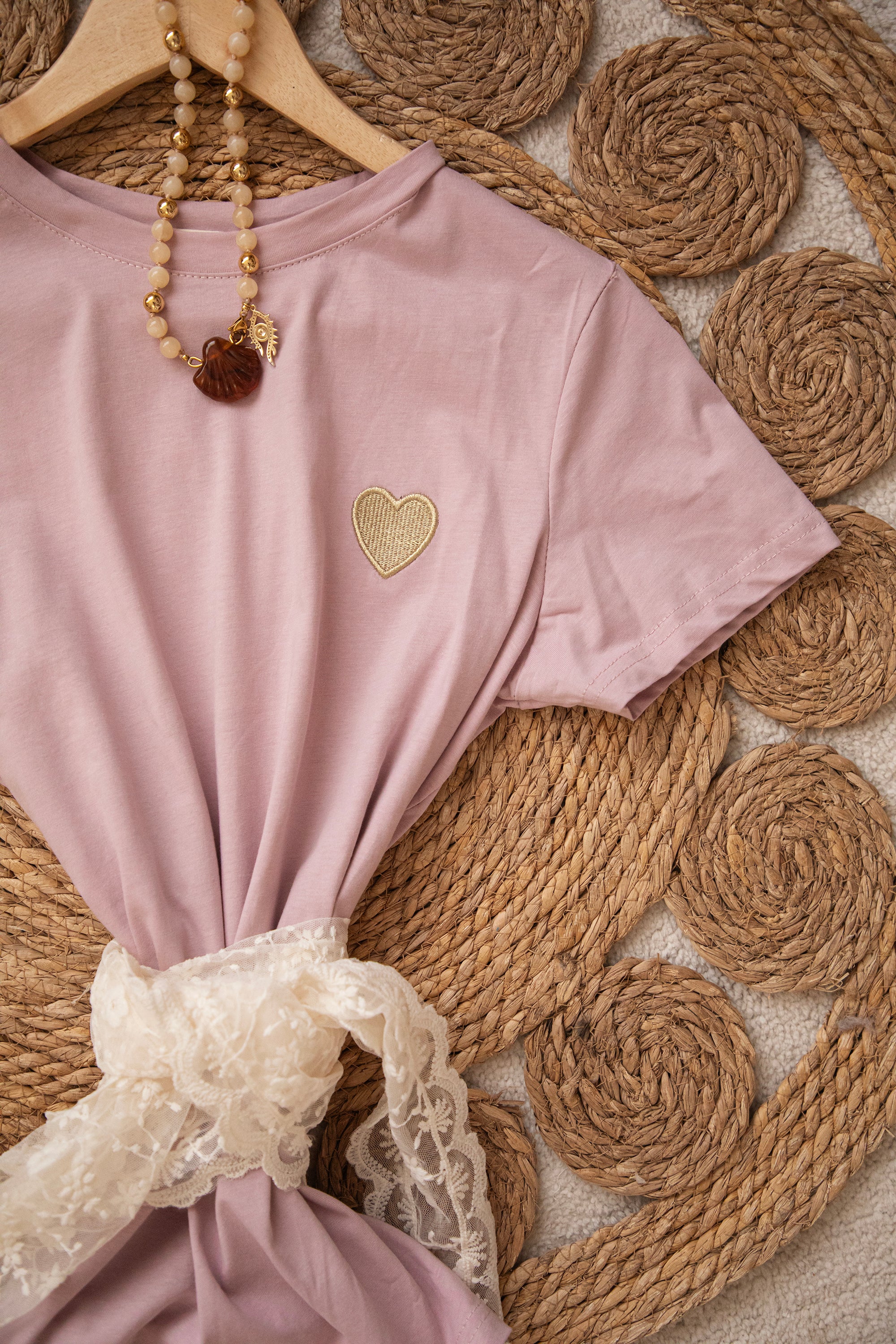 Beating Heart Mauve/Gold - T-Shirt - Image 6