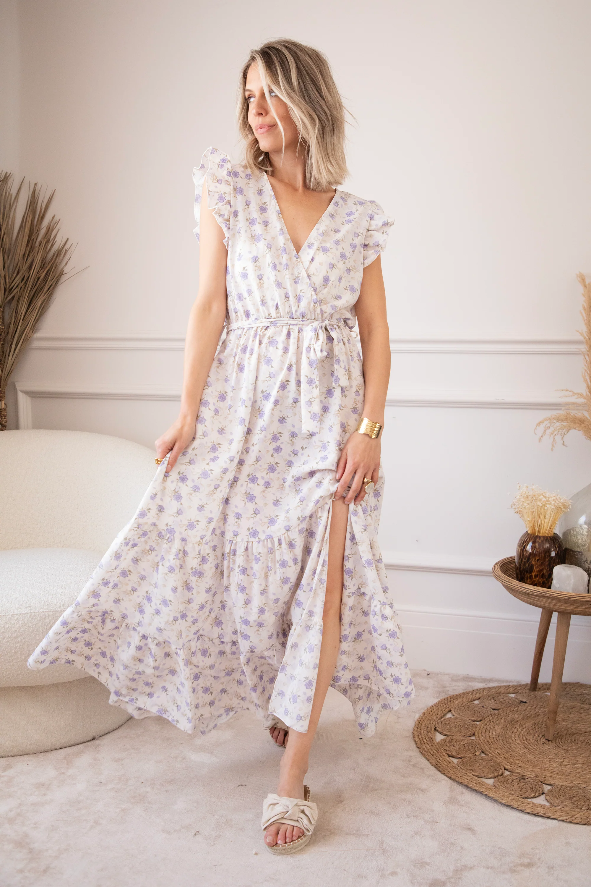 Bloom Serenity Beige/Lila - Maxi Jurk - Image 10