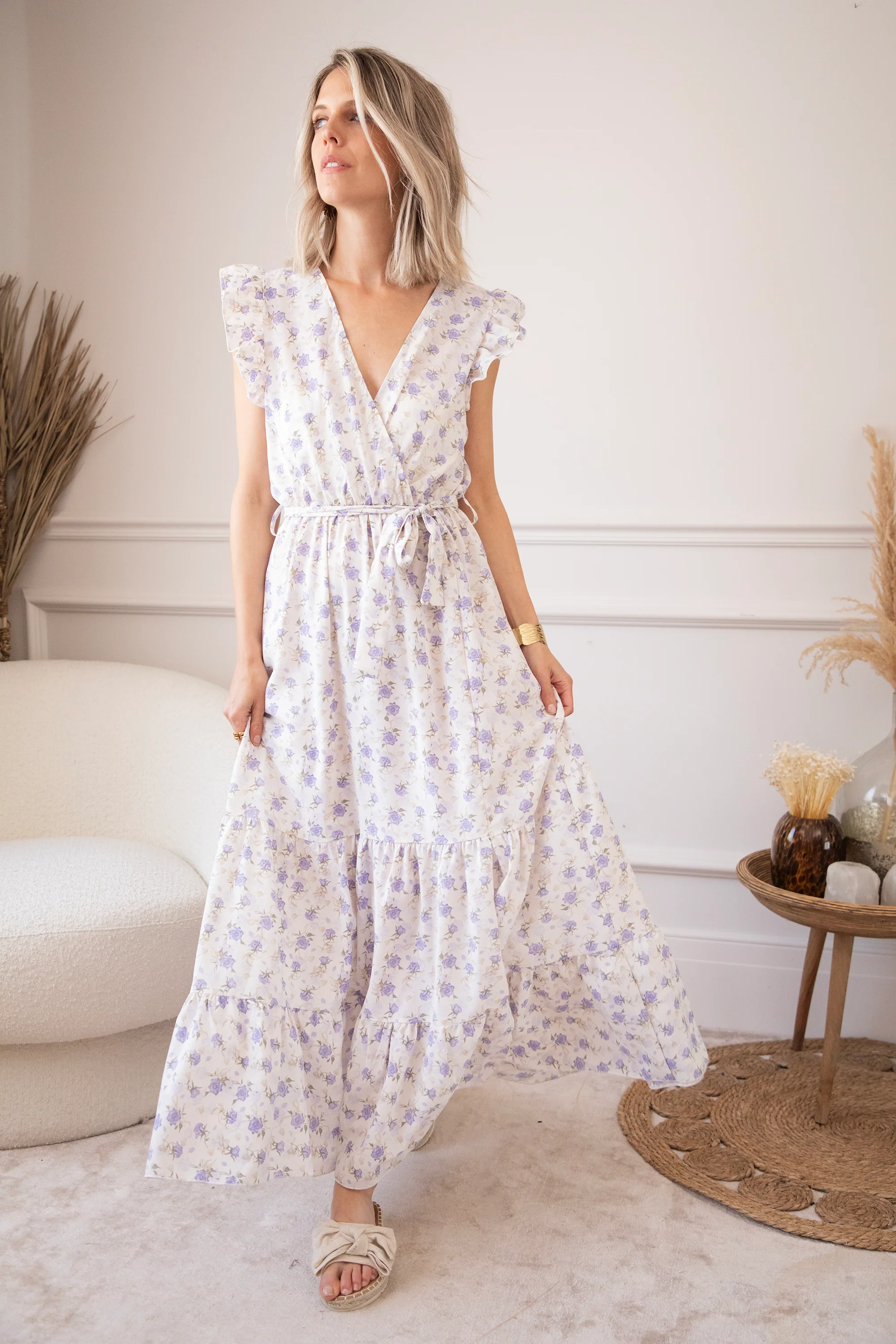 Bloom Serenity Beige/Lila - Maxi Jurk - Image 2