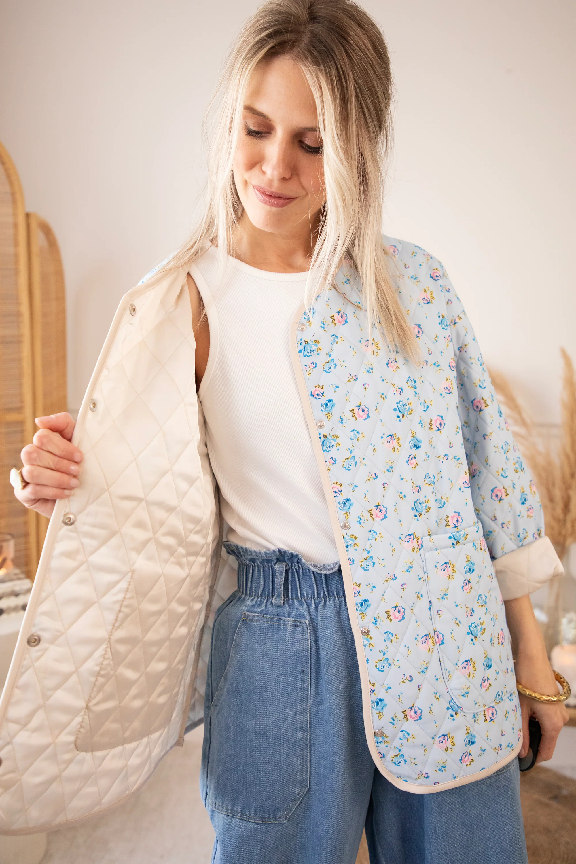 Blooming Quilt Soft Blue/Pink - Jacket - Image 4