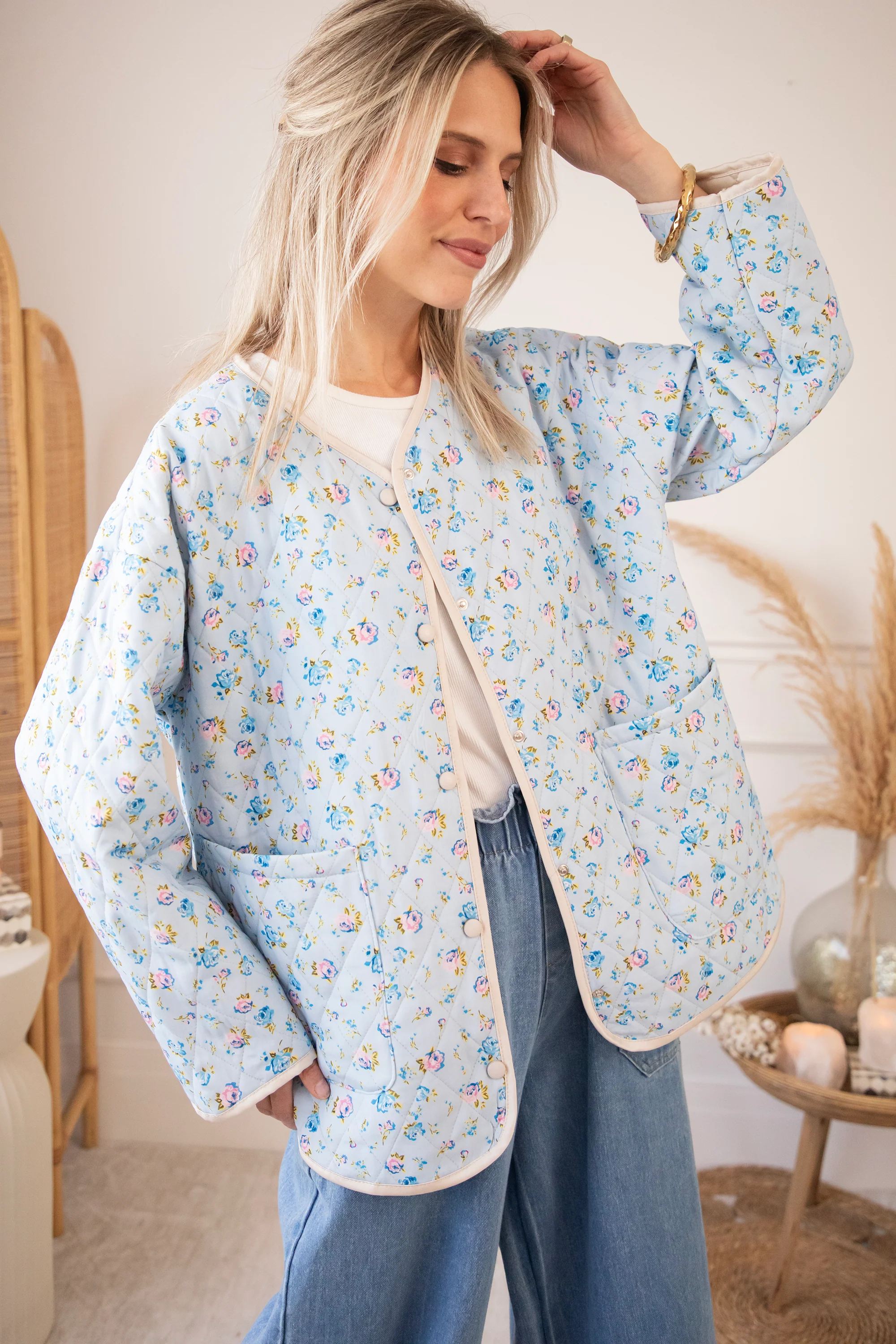 Blooming Quilt Soft Blue/Pink - Jacket - Image 5