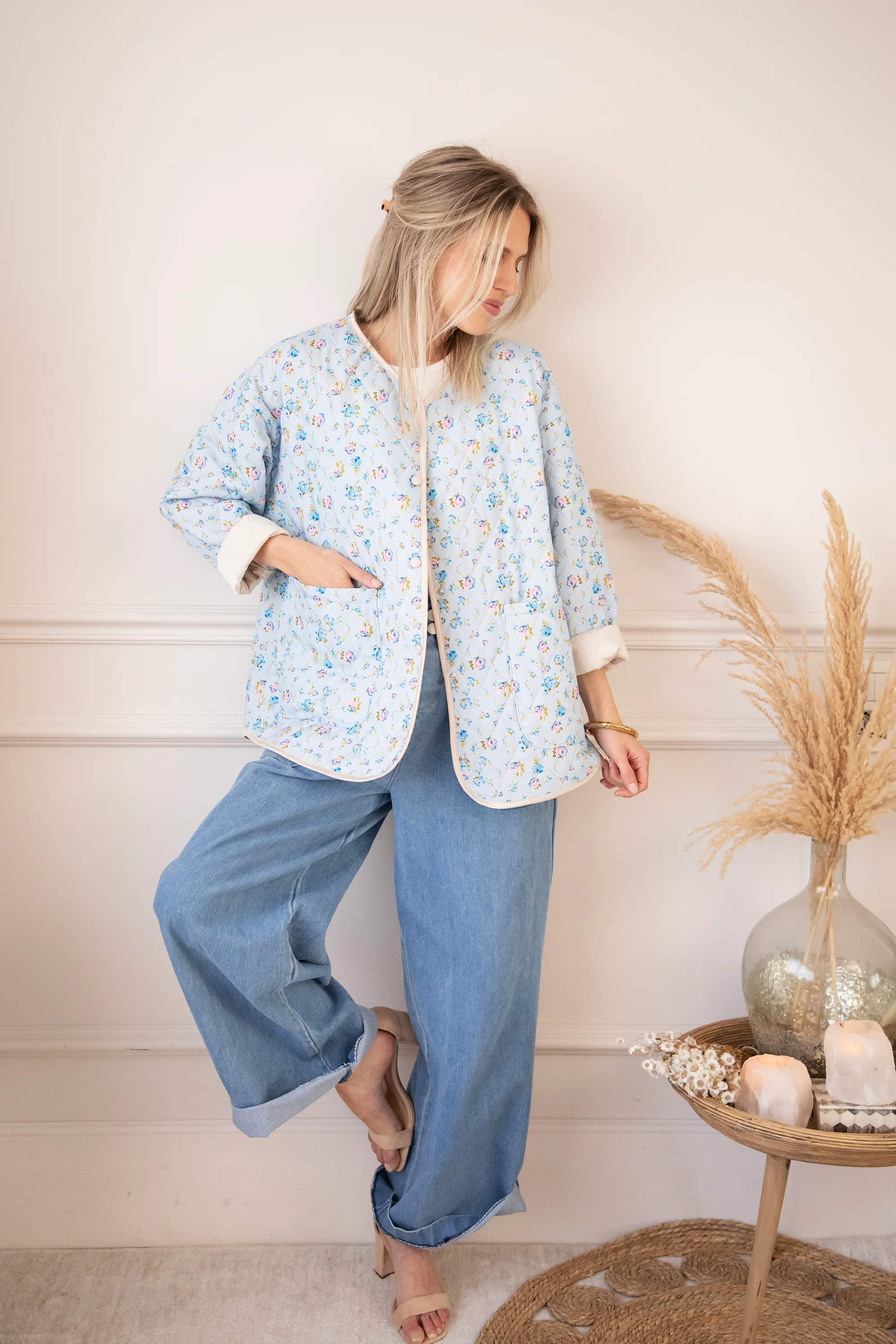 Blooming Quilt Soft Blue/Pink - Jacket - Image 7