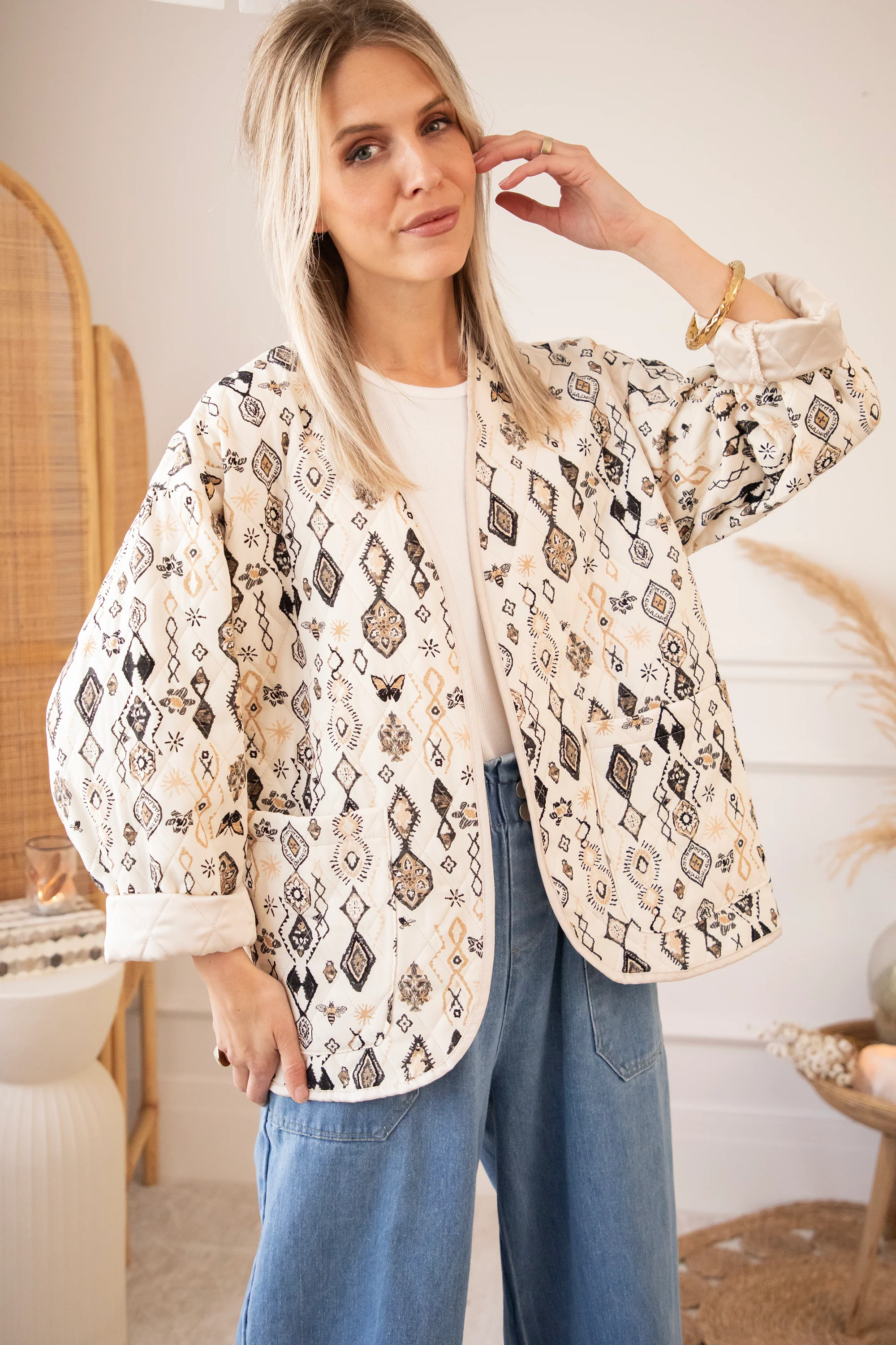 Botanical Quilt Beige/Black - Jacket