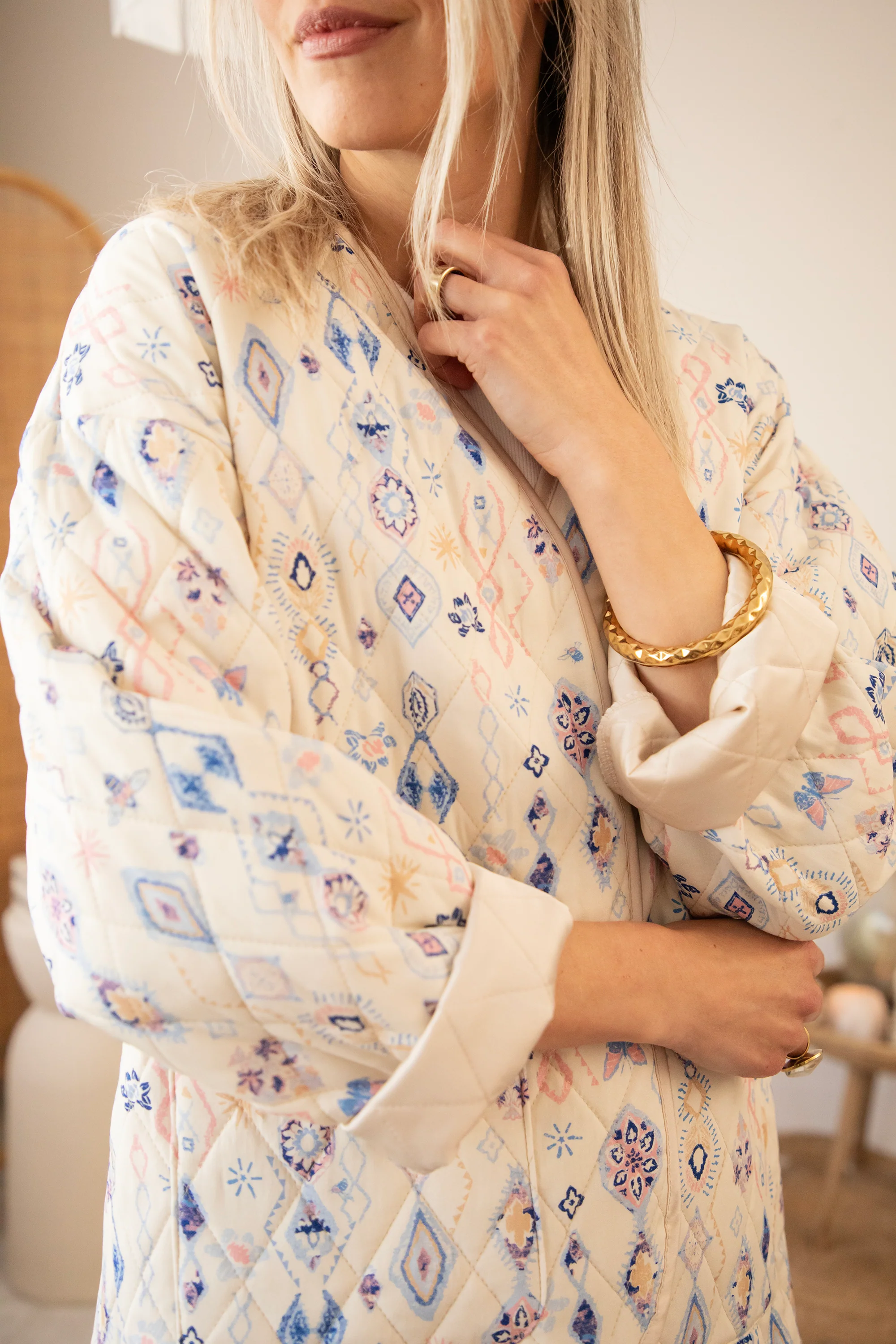 Botanical Quilt Beige/Blue - Jacket - Image 2