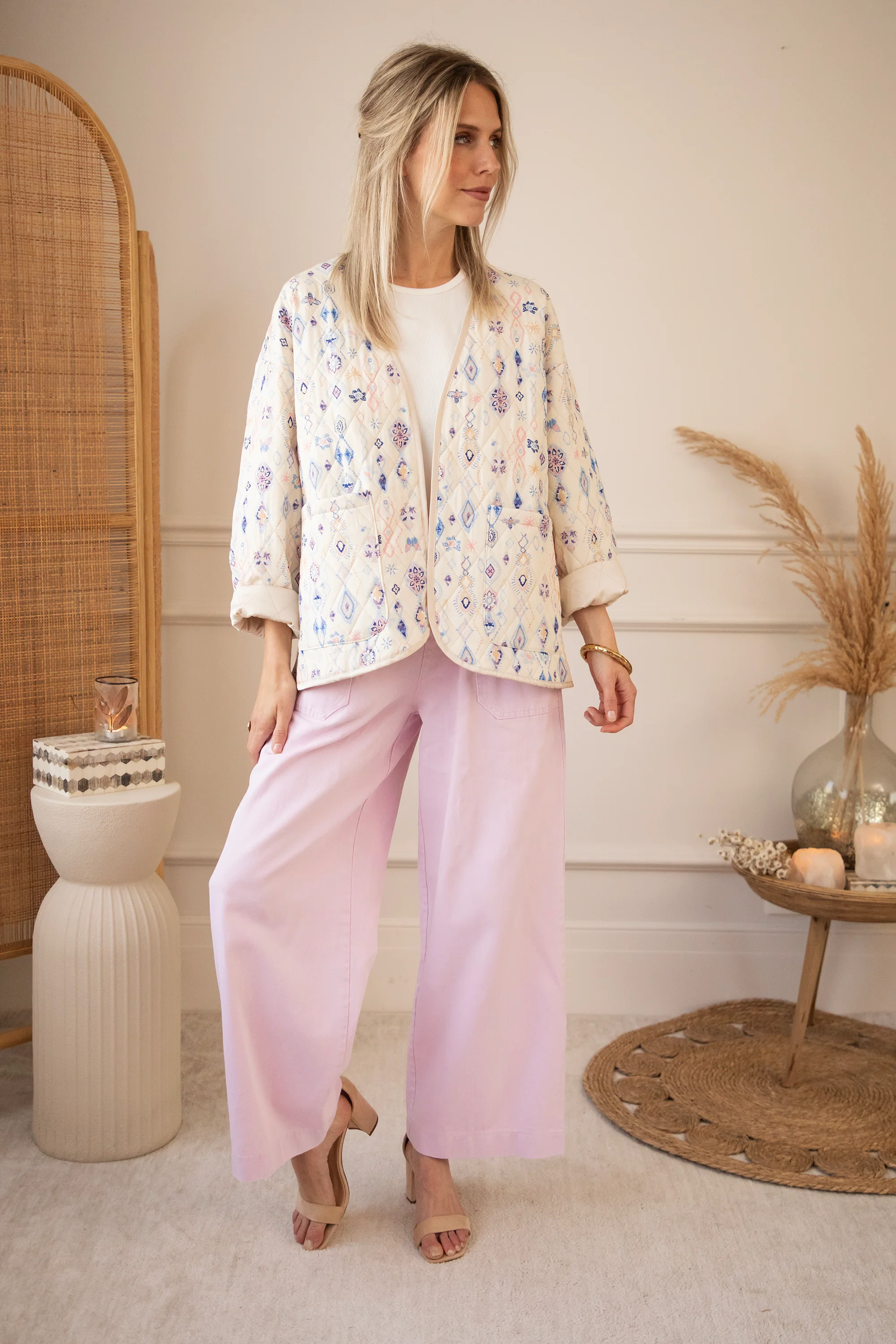 Botanical Quilt Beige/Blue - Jacket - Image 3