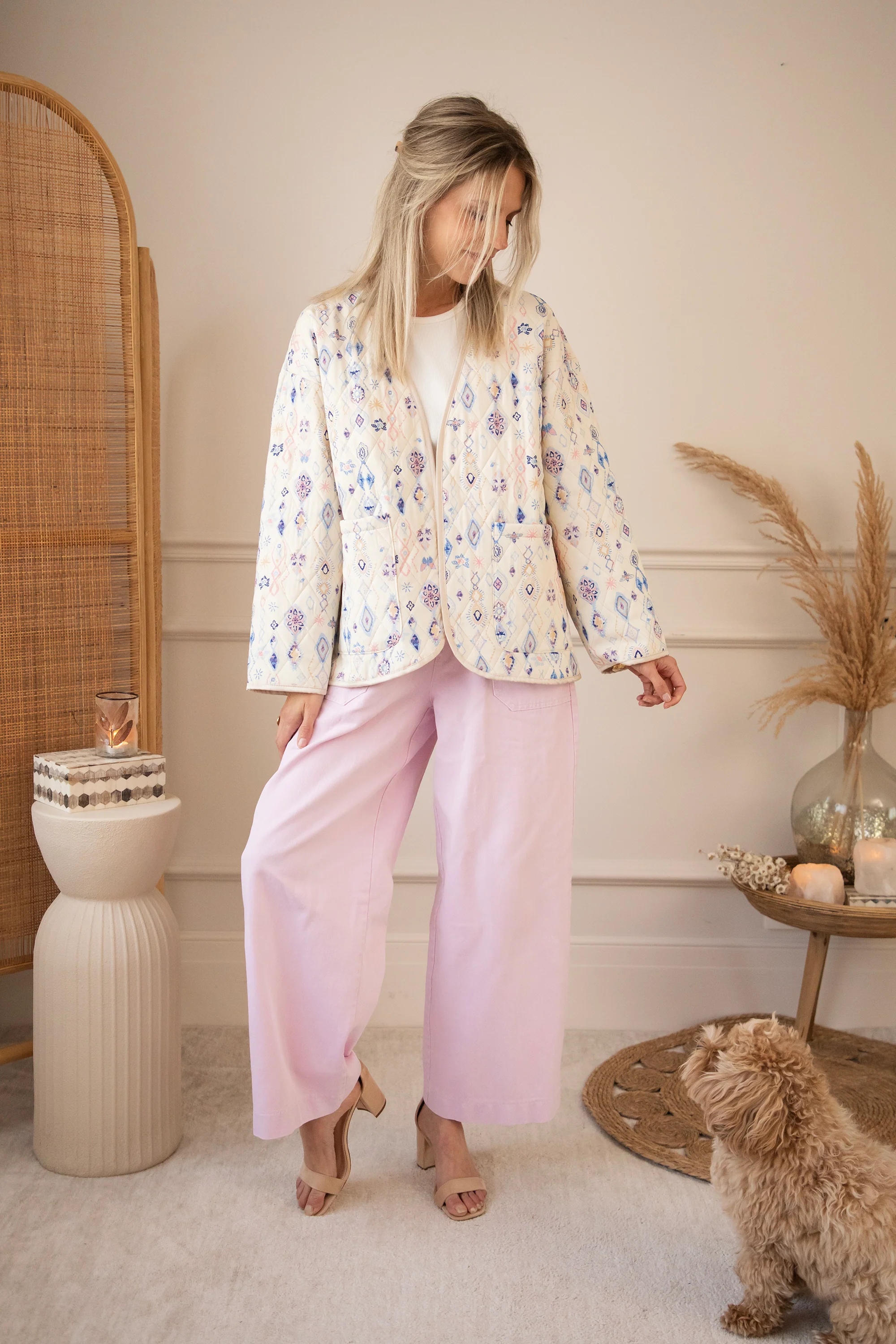 Botanical Quilt Beige/Blue - Jacket - Image 5