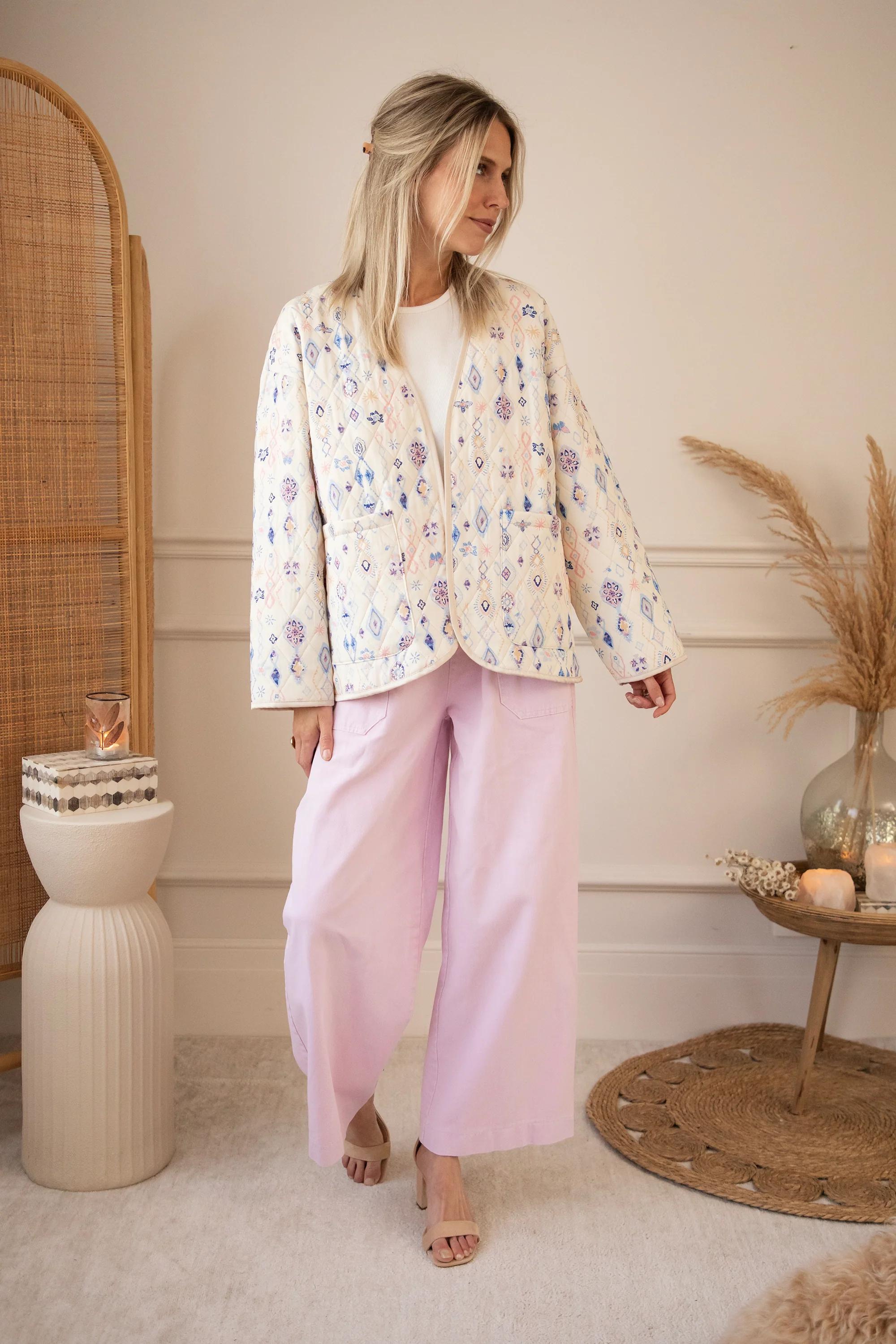 Botanical Quilt Beige/Blue - Jacket - Image 7