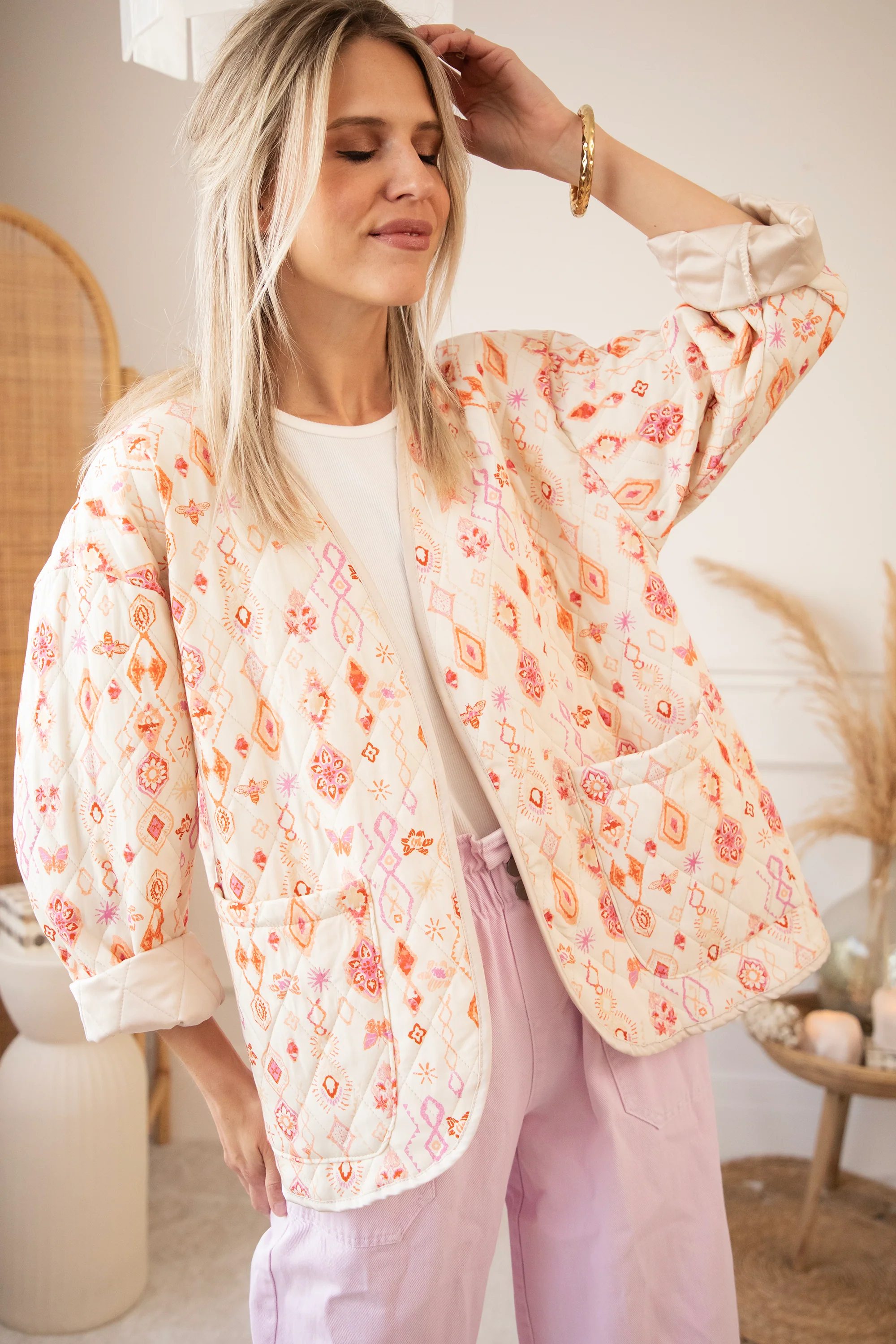 Botanical Quilt  Beige/Pink - Jacket - Image 2