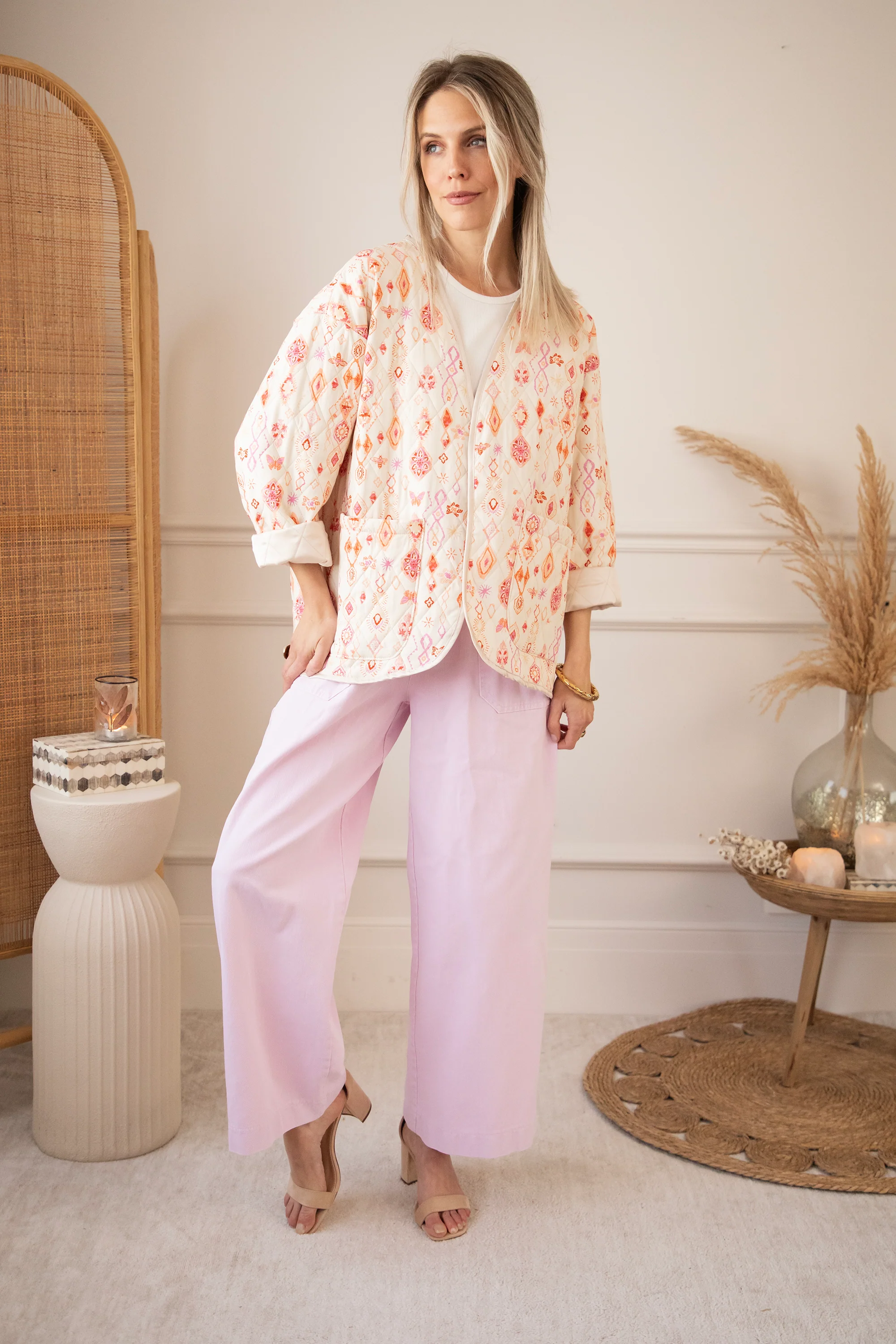Botanical Quilt  Beige/Pink - Jacket - Image 4