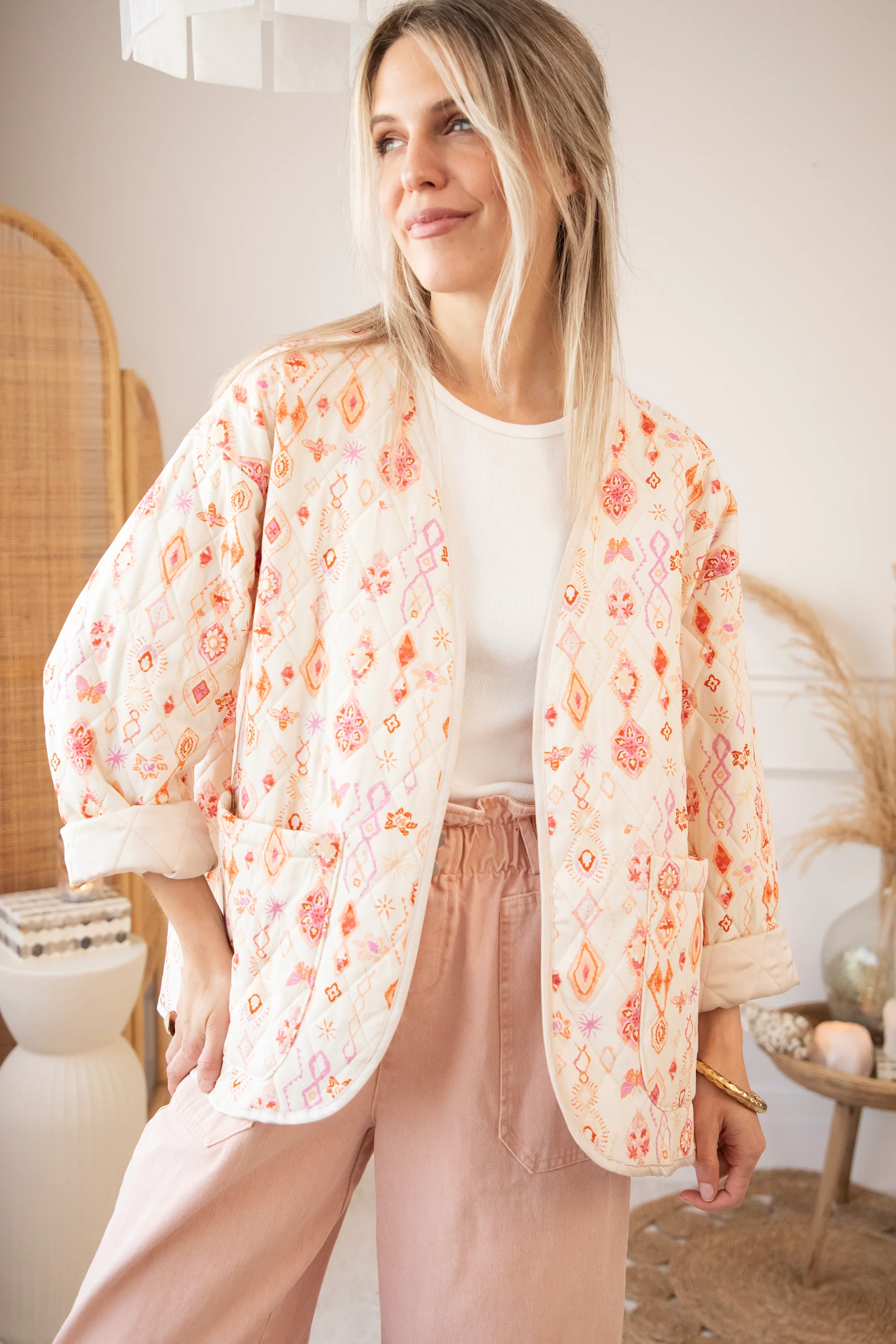 Botanical Quilt  Beige/Pink - Jacket - Image 5