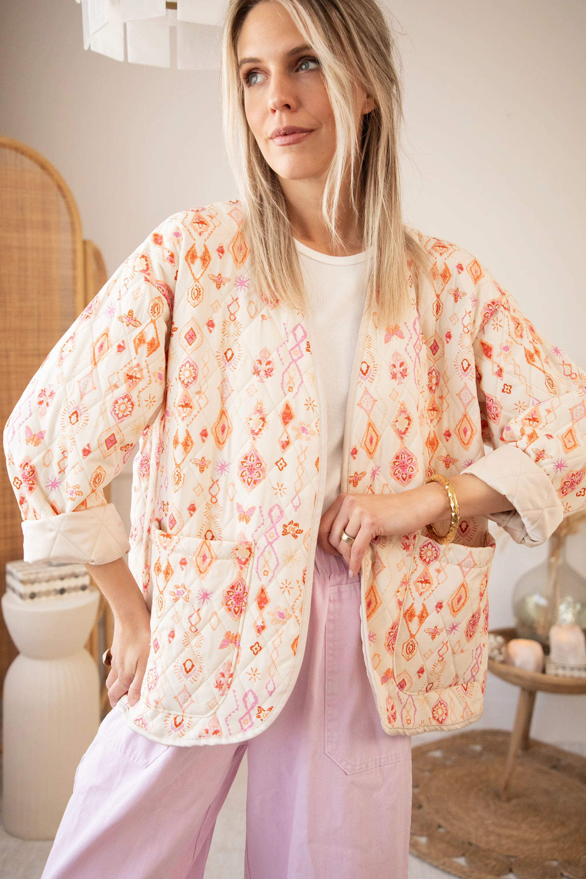 Botanical Quilt  Beige/Pink - Jacket - Image 6