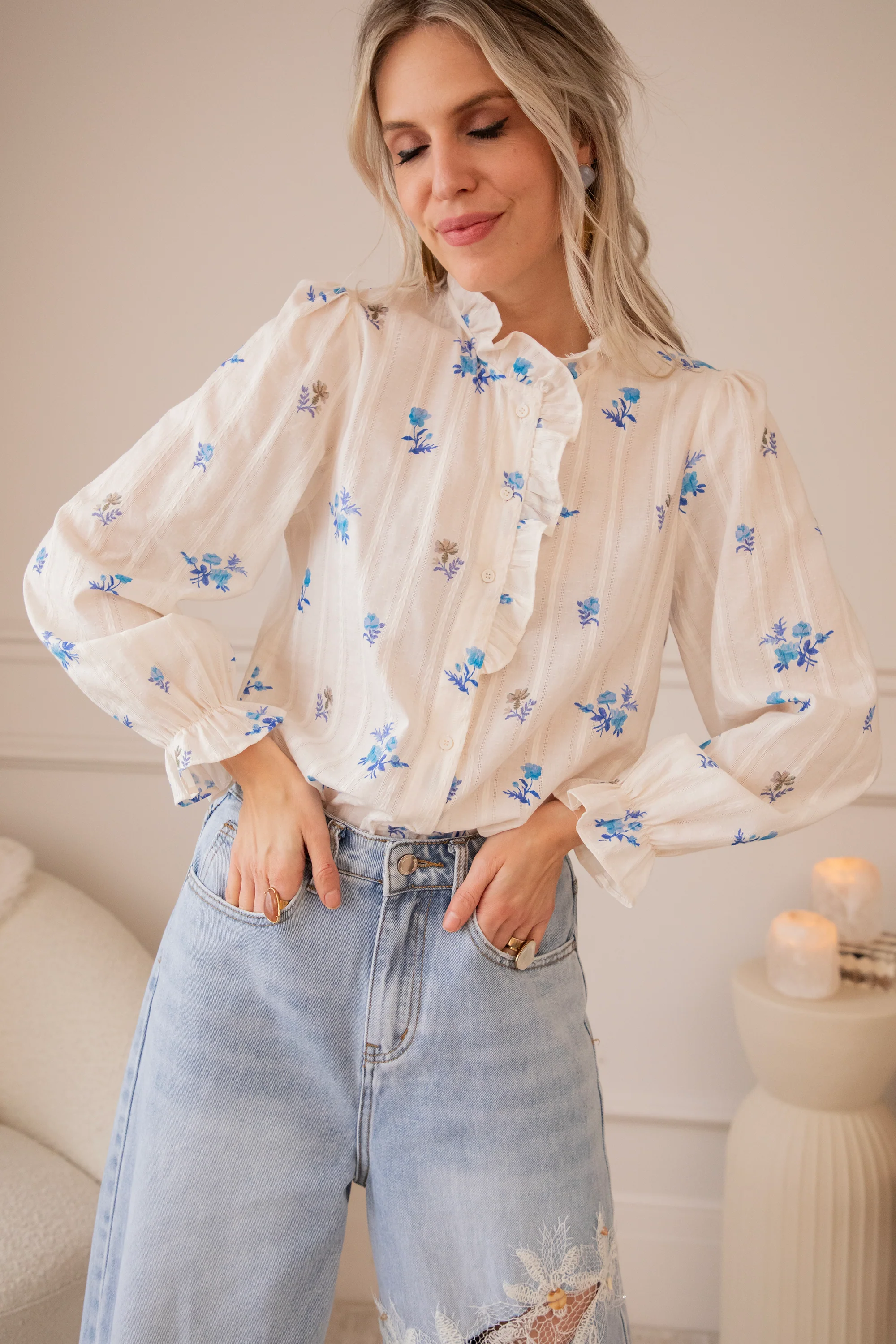 Bouquet Of Blue White/Blue - Blouse - Image 4