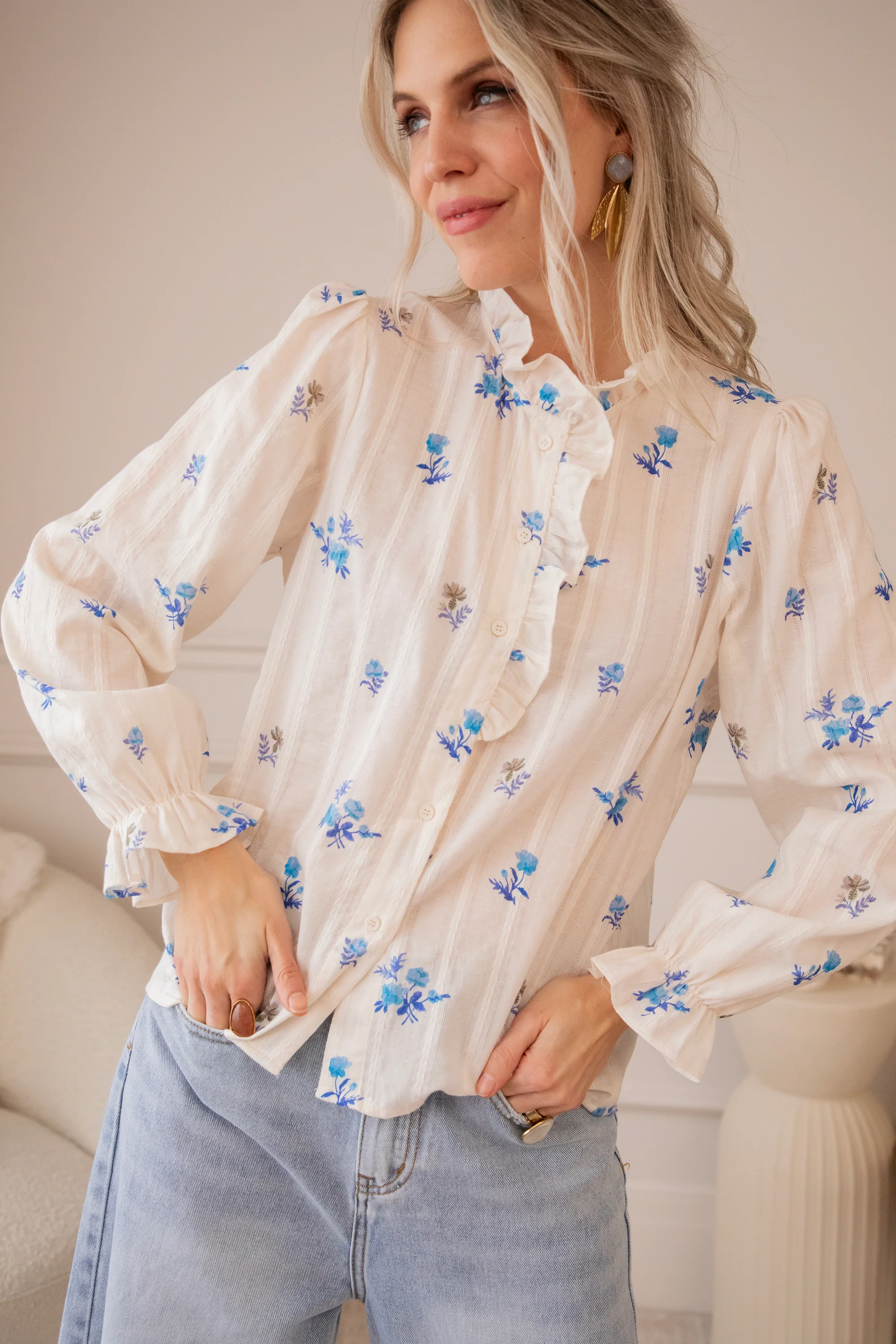 Bouquet Of Blue White/Blue - Blouse - Image 5