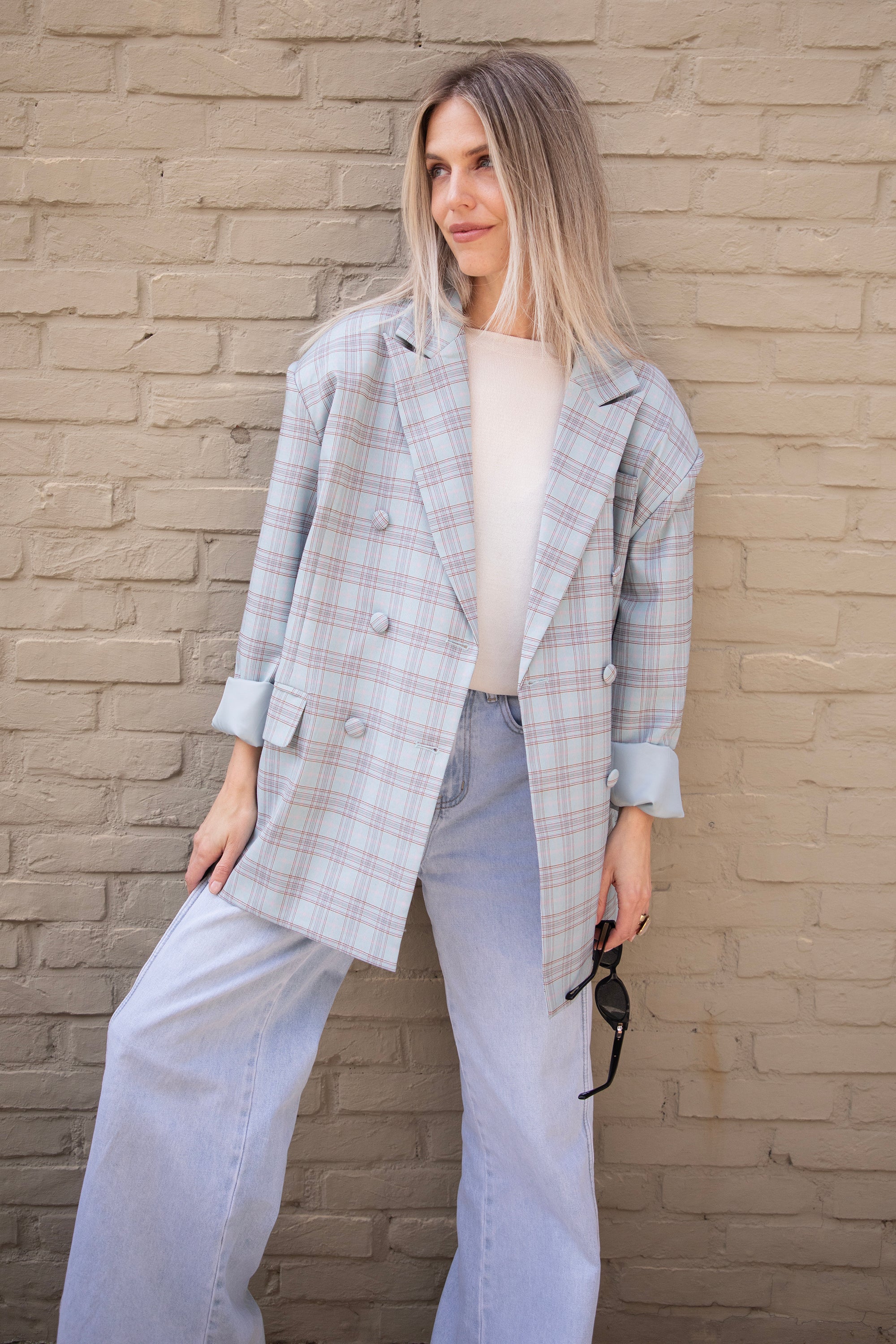 Charly Checked Soft Blue - Blazer - Image 10