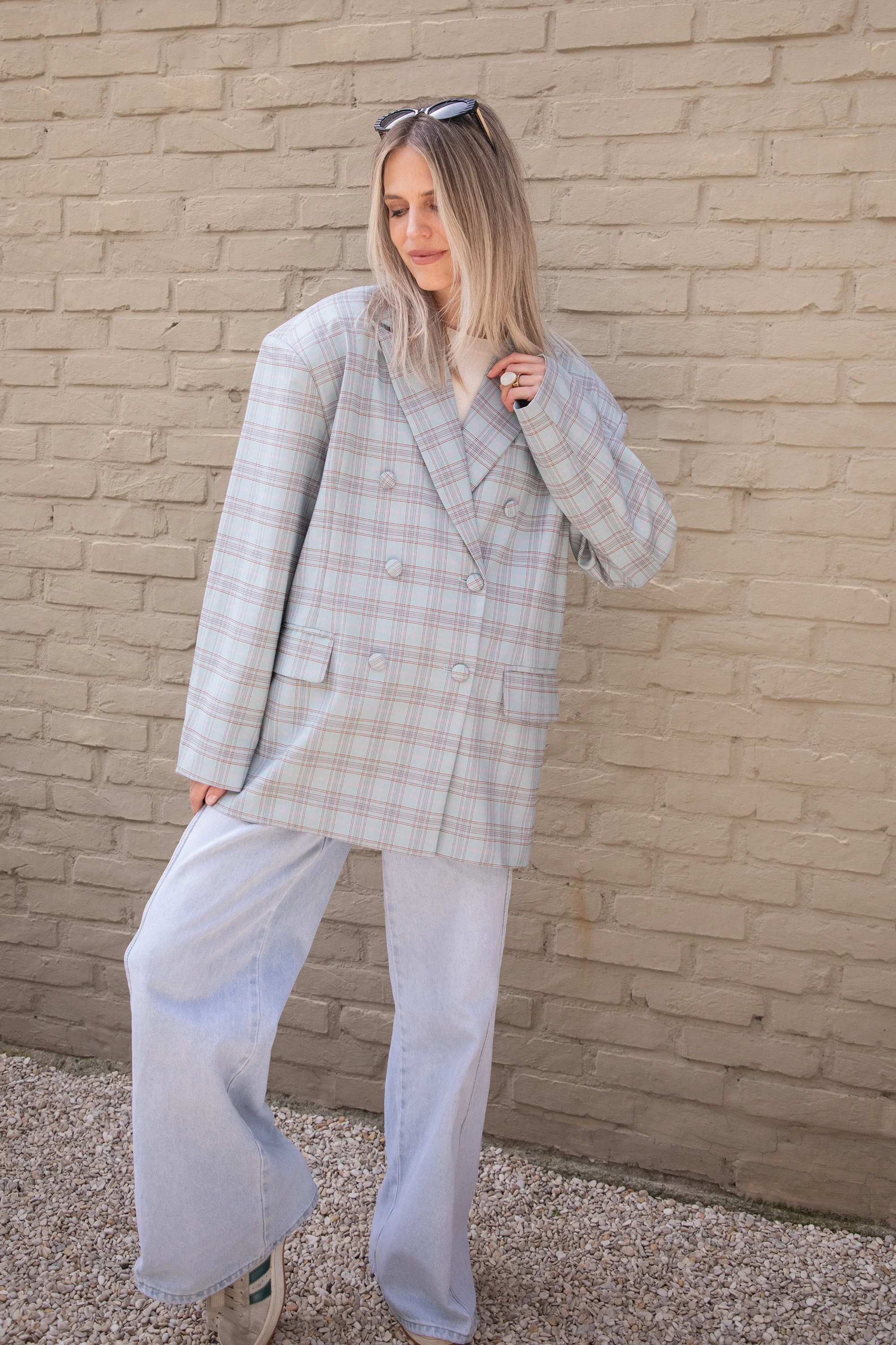 Charly Checked Soft Blue - Blazer - Image 11