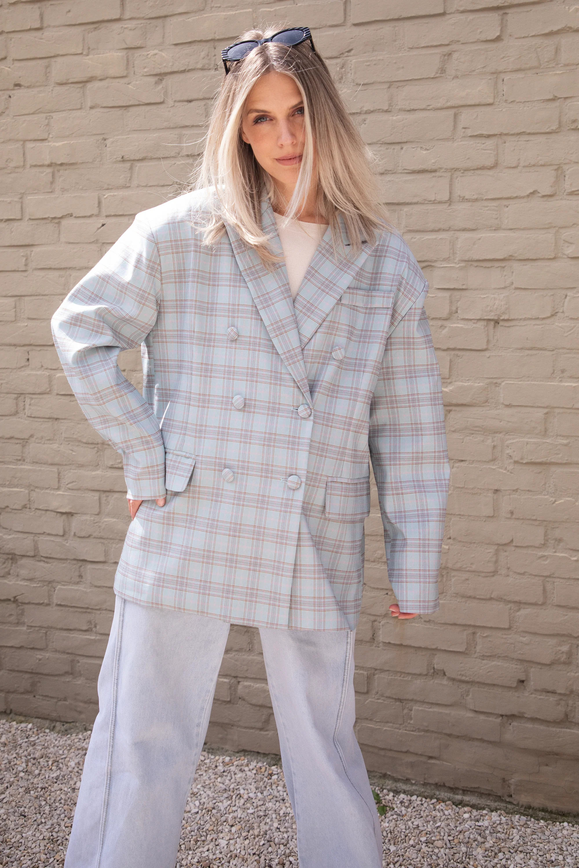 Charly Checked Soft Blue - Blazer - Image 5