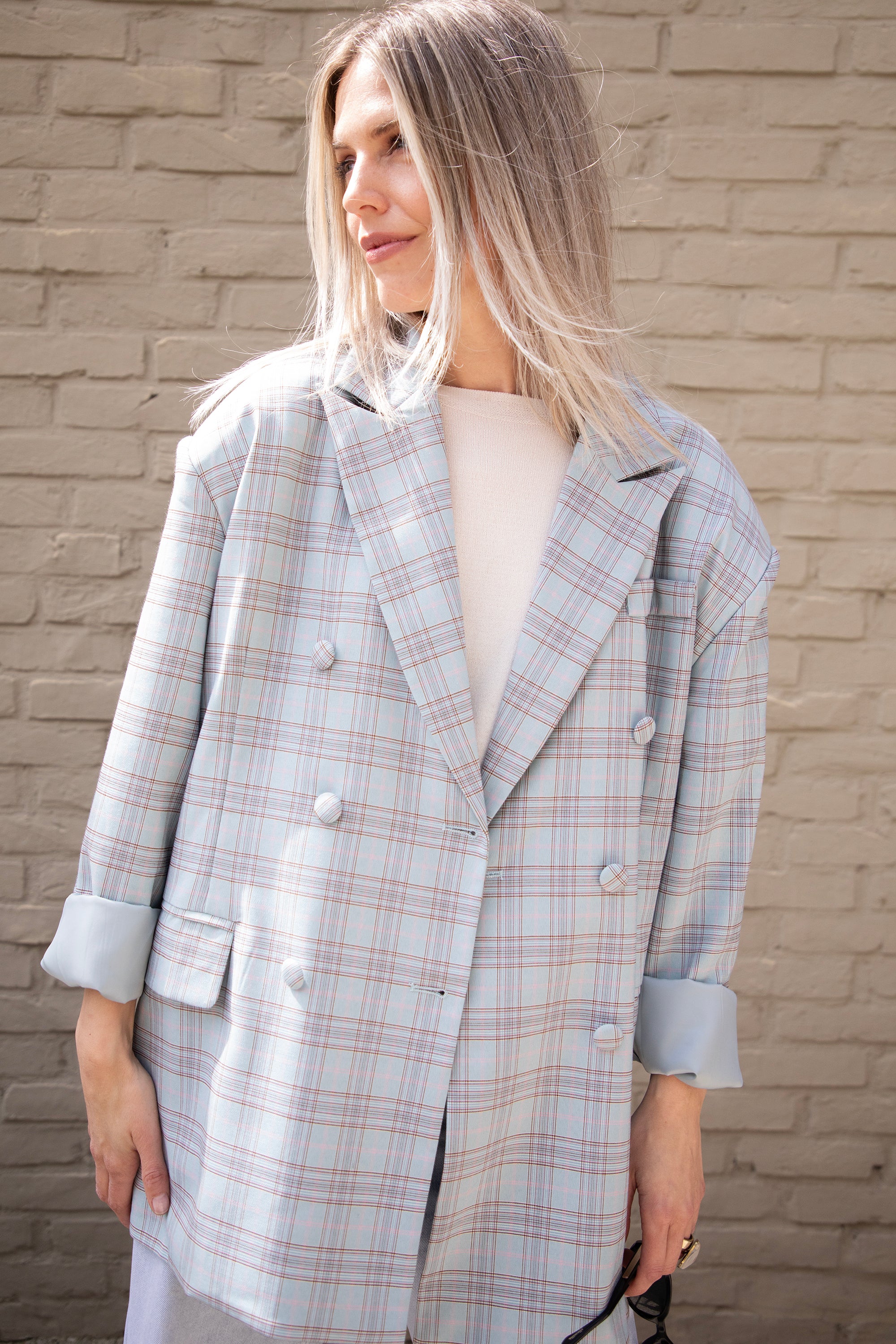 Charly Checked Soft Blue - Blazer - Image 6