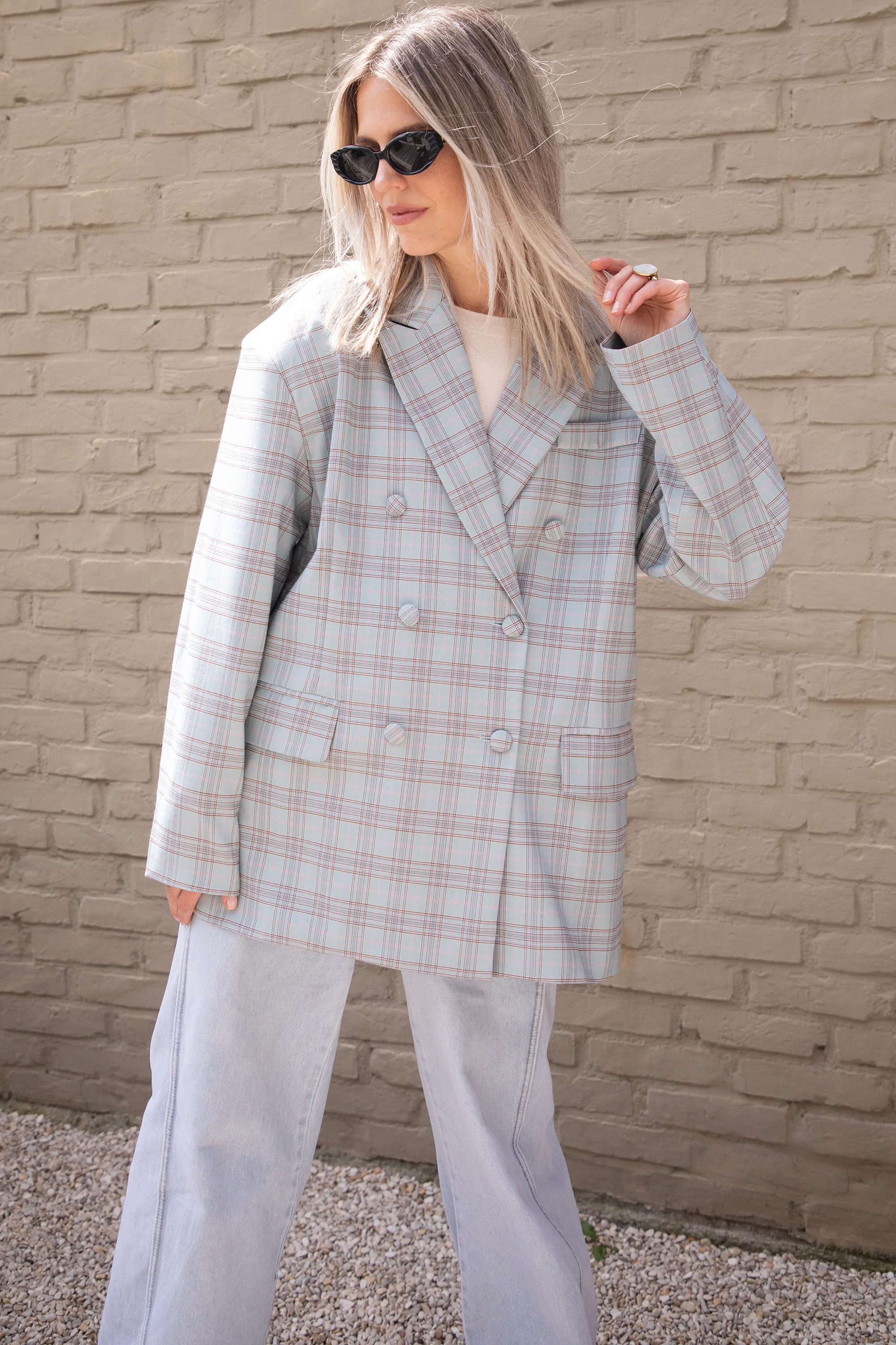 Charly Checked Soft Blue - Blazer - Image 7