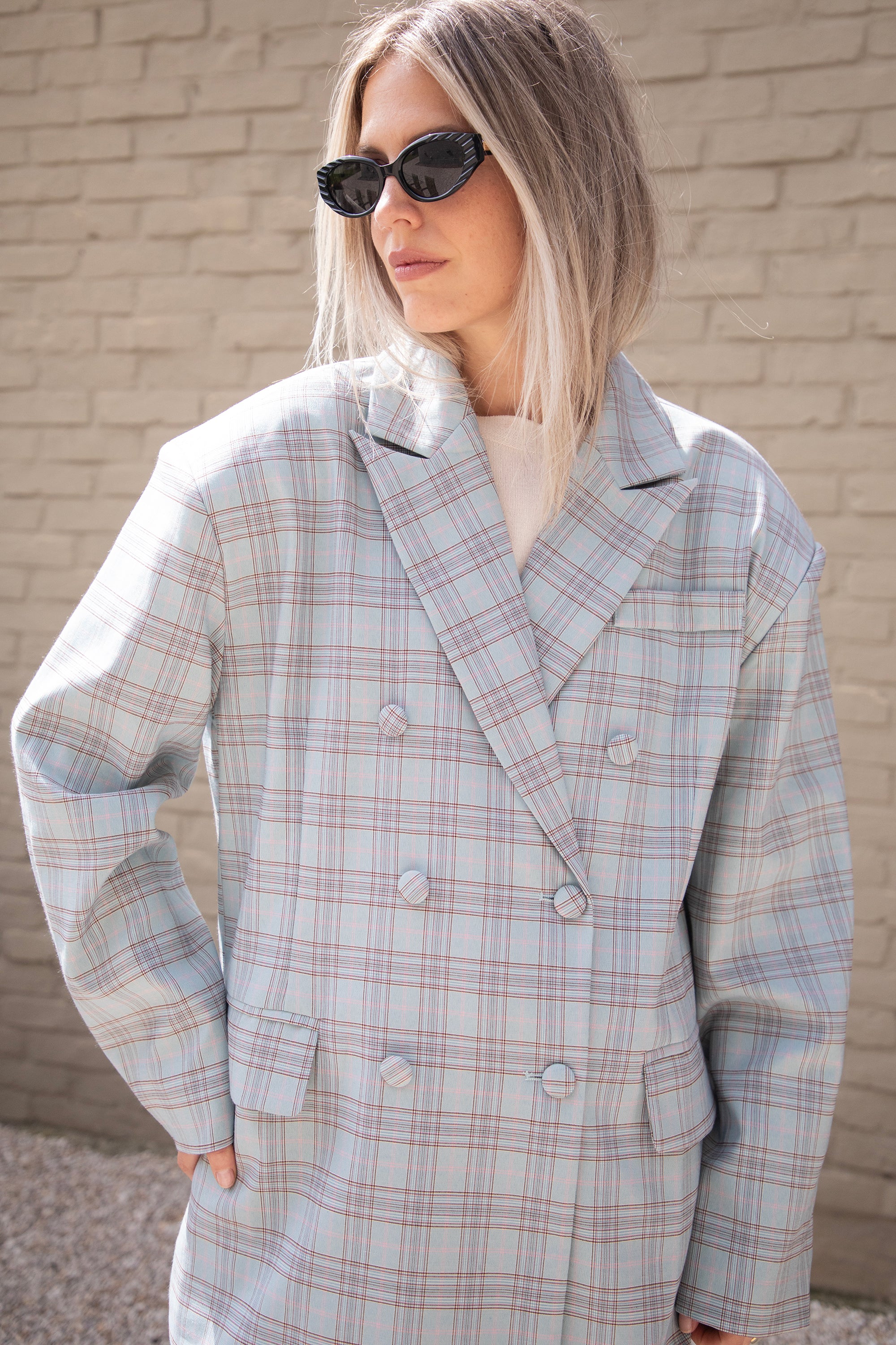 Charly Checked Soft Blue - Blazer - Image 8