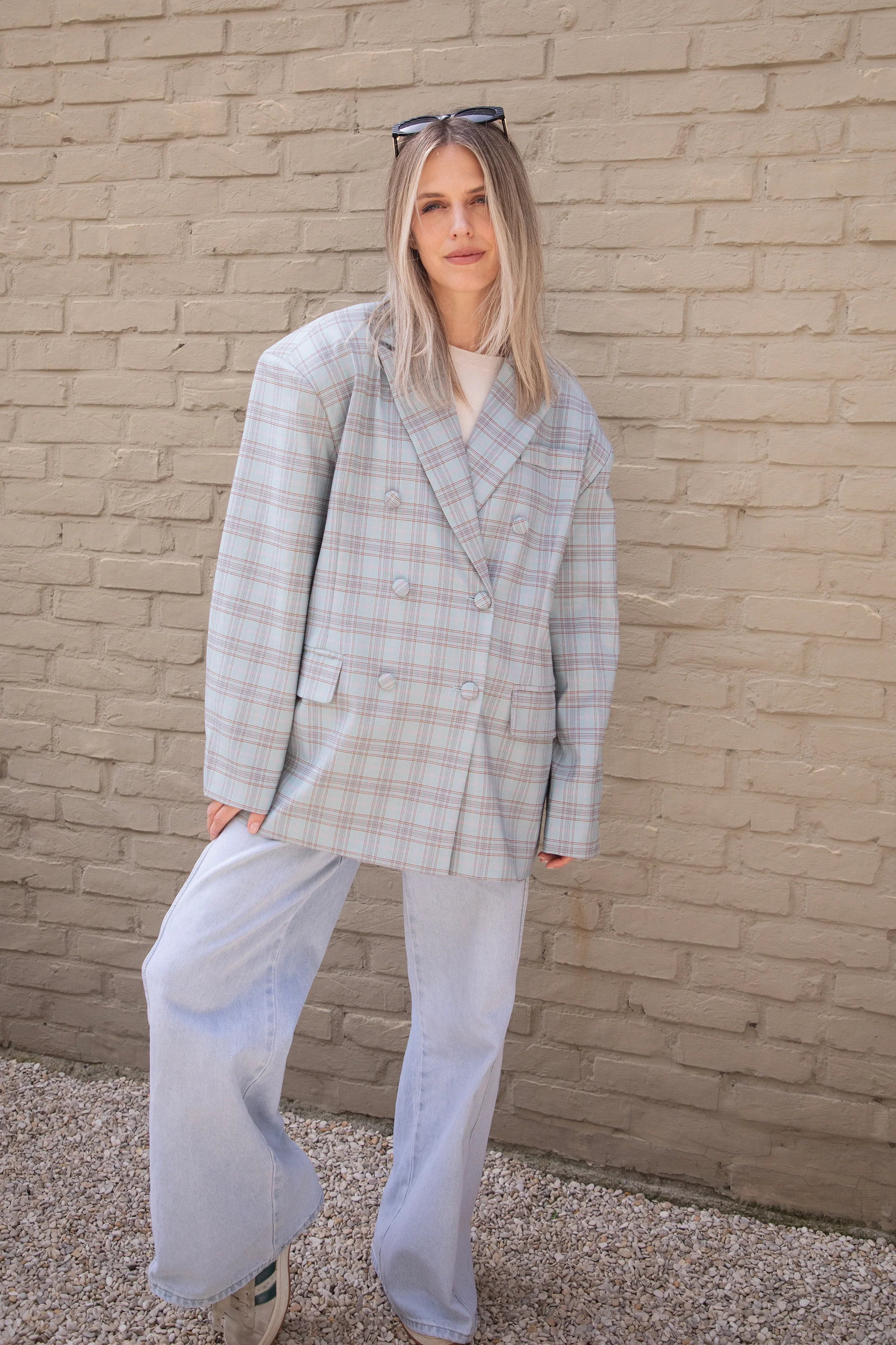 Charly Checked Soft Blue - Blazer - Image 9
