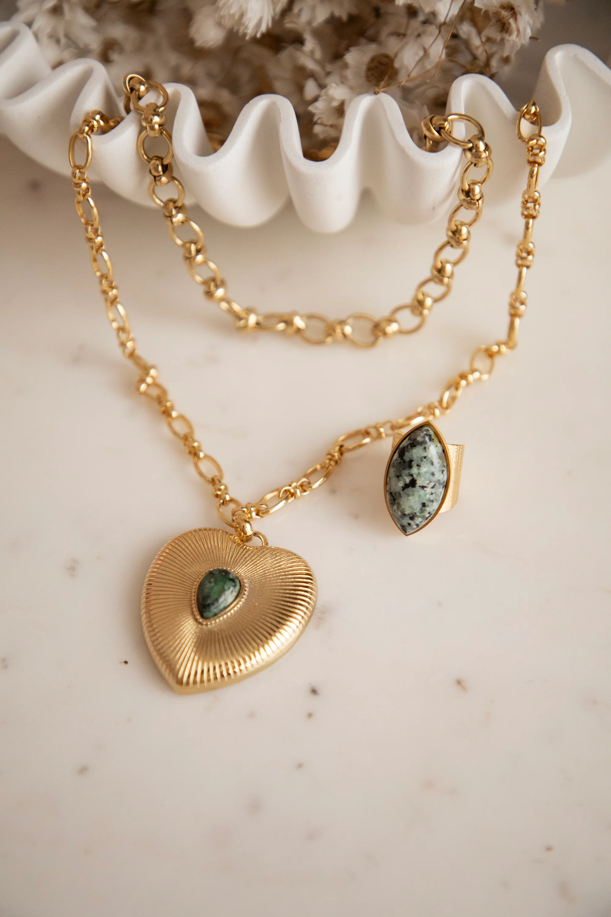 Lovestoned Dark Green/Gold - Ketting - Image 6