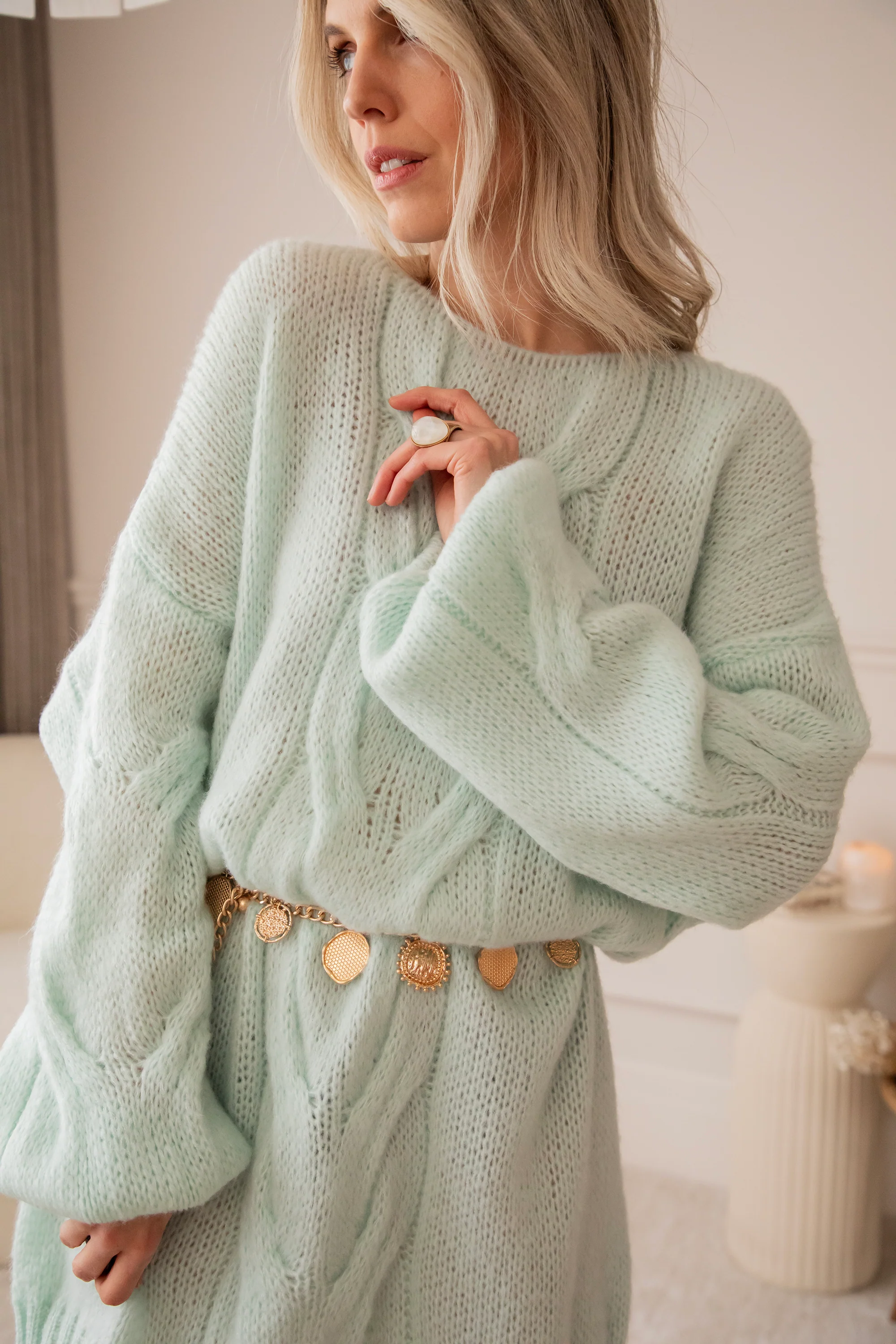 Coco Cable Mint - Sweater Dress - Image 6