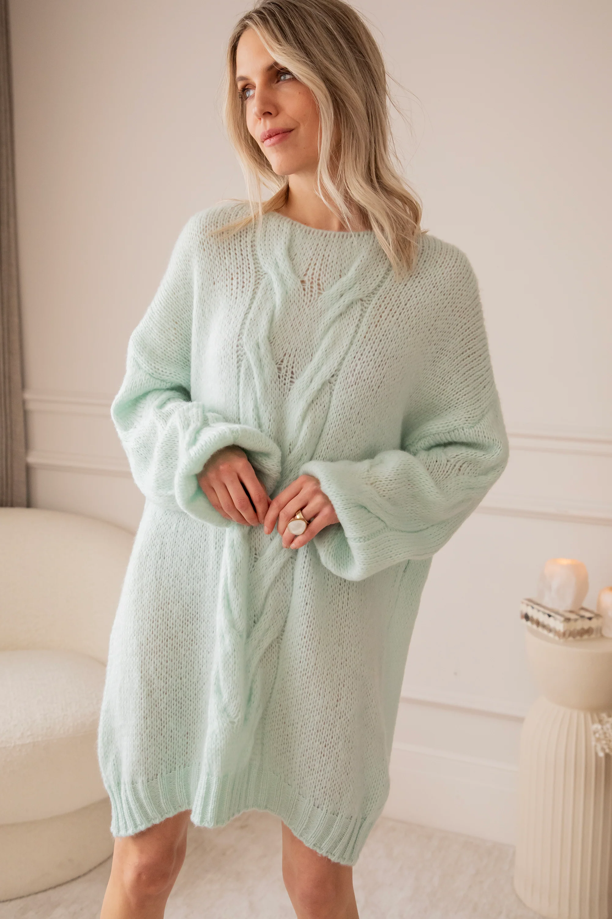 Coco Cable Mint - Sweater Dress - Image 7