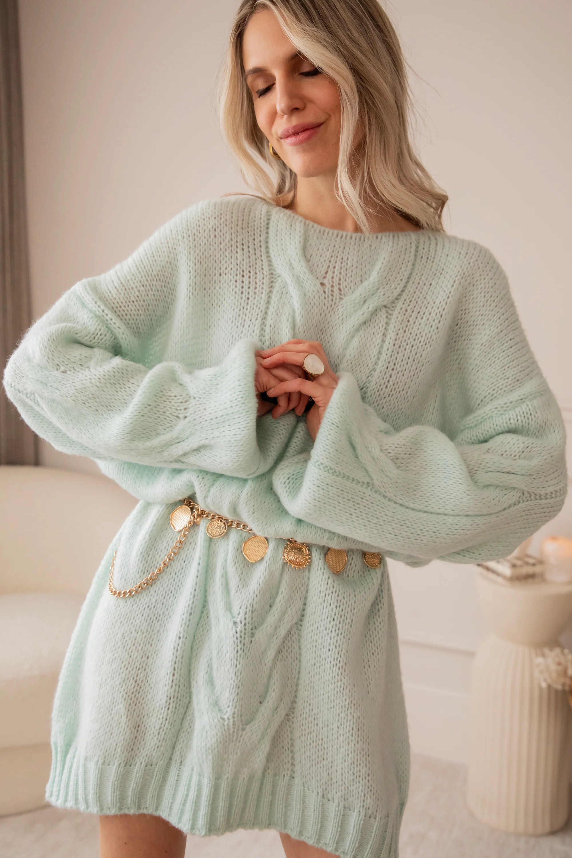 Coco Cable Mint - Sweater Dress - Image 8