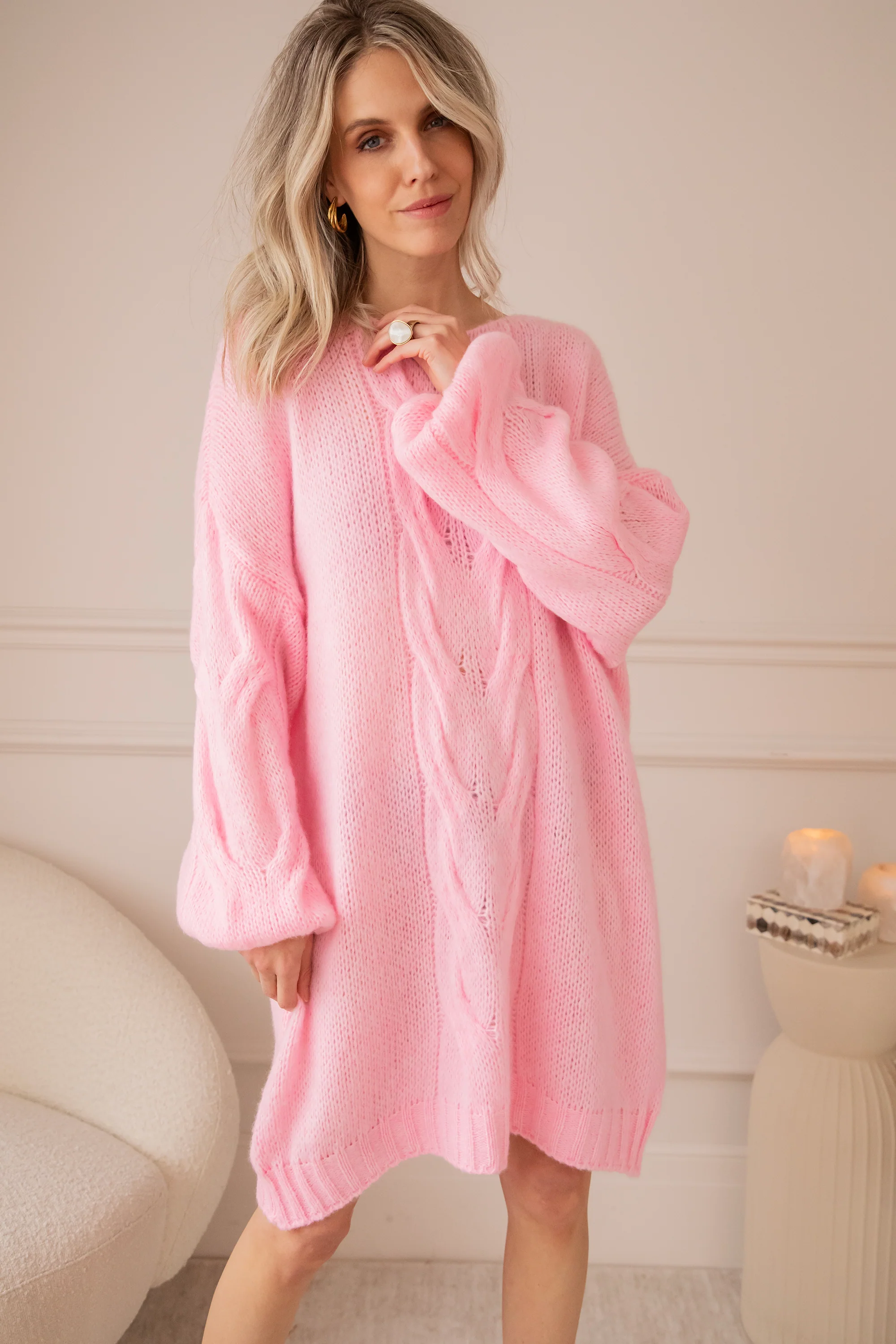 Coco Cable Sweet Pink - Sweater Dress - Image 7