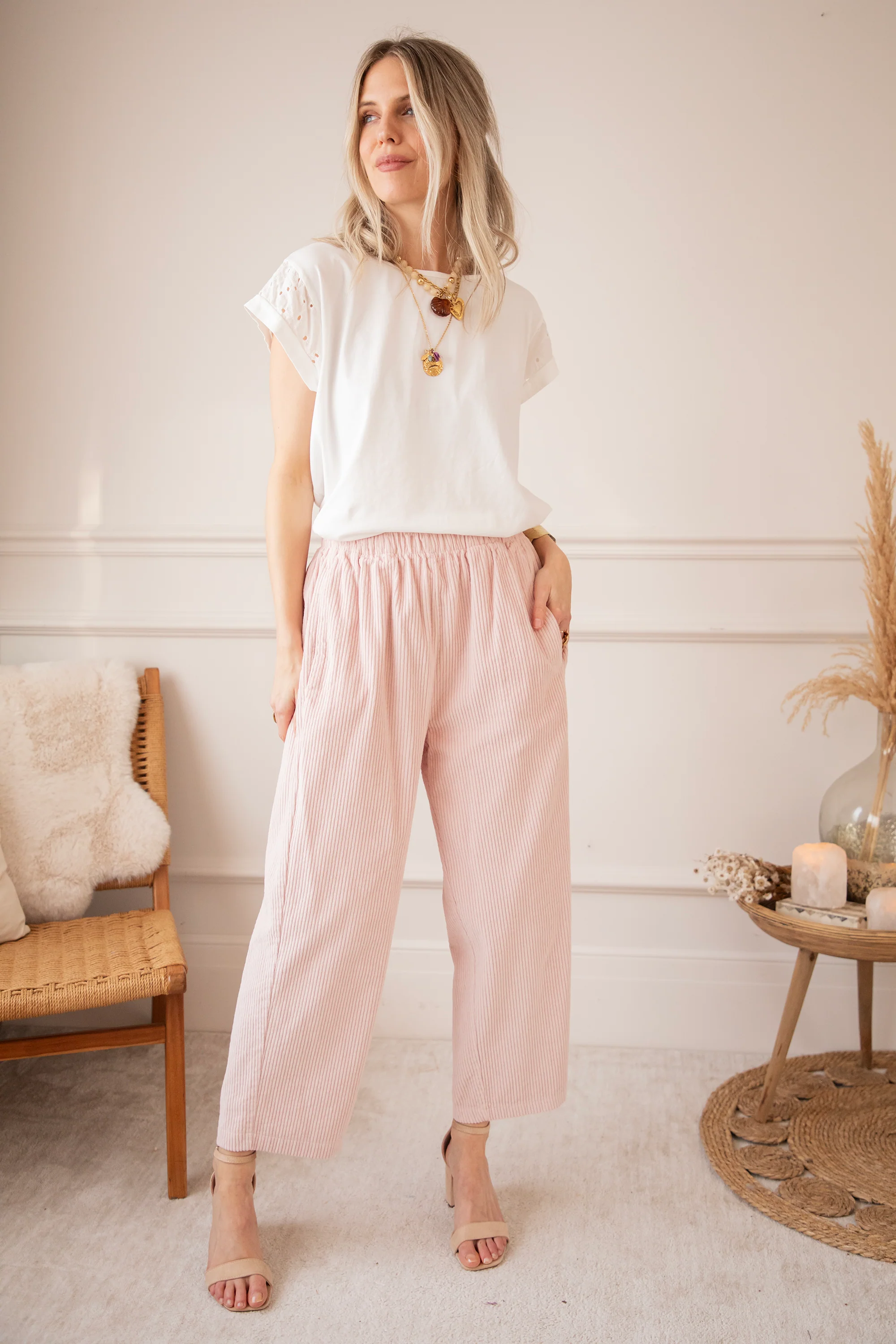 Corduroy Joy Soft Pink - Broek