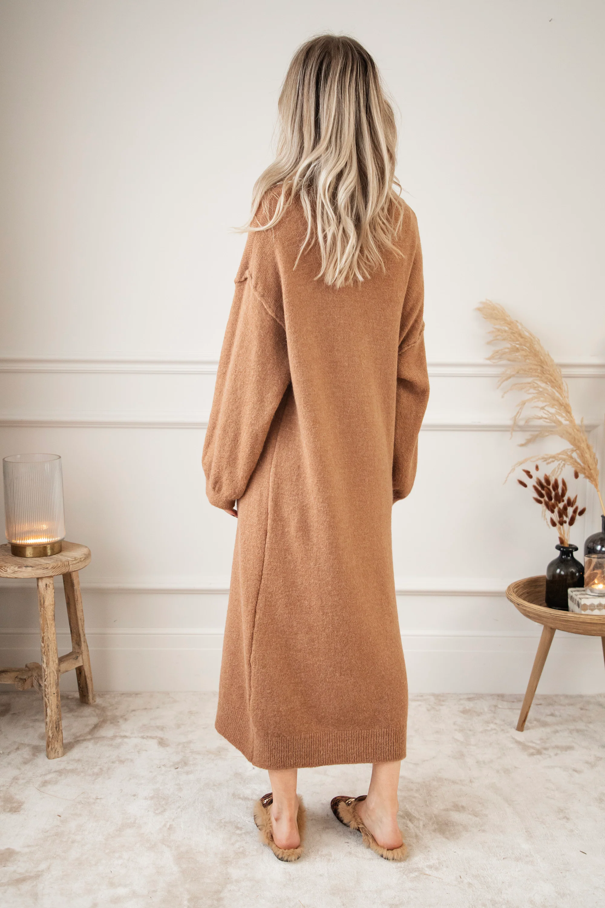Cozy Claire Caramel - Sweater Dress - Image 3