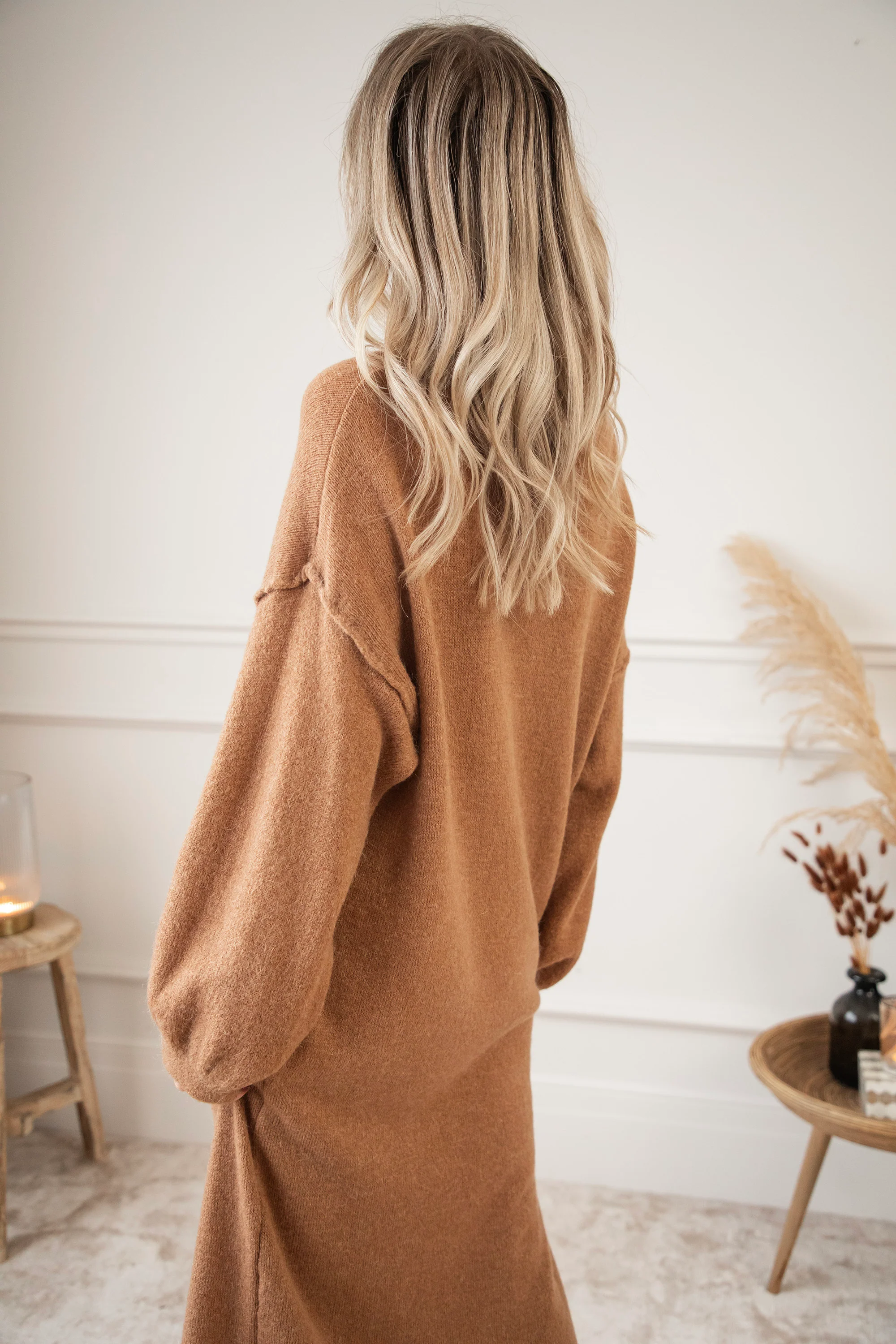 Cozy Claire Caramel - Sweater Dress - Image 7