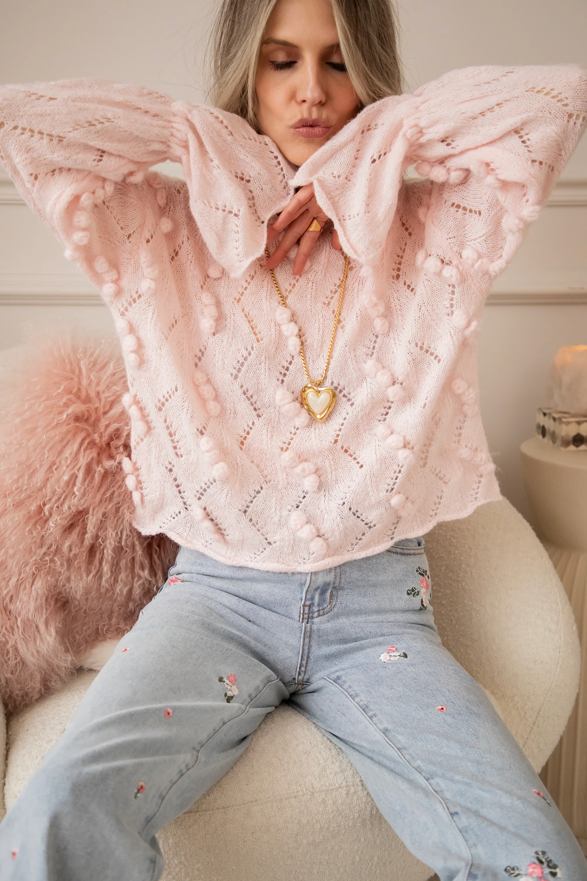 Crystal Heart Beige/Gold - Ketting - Image 6