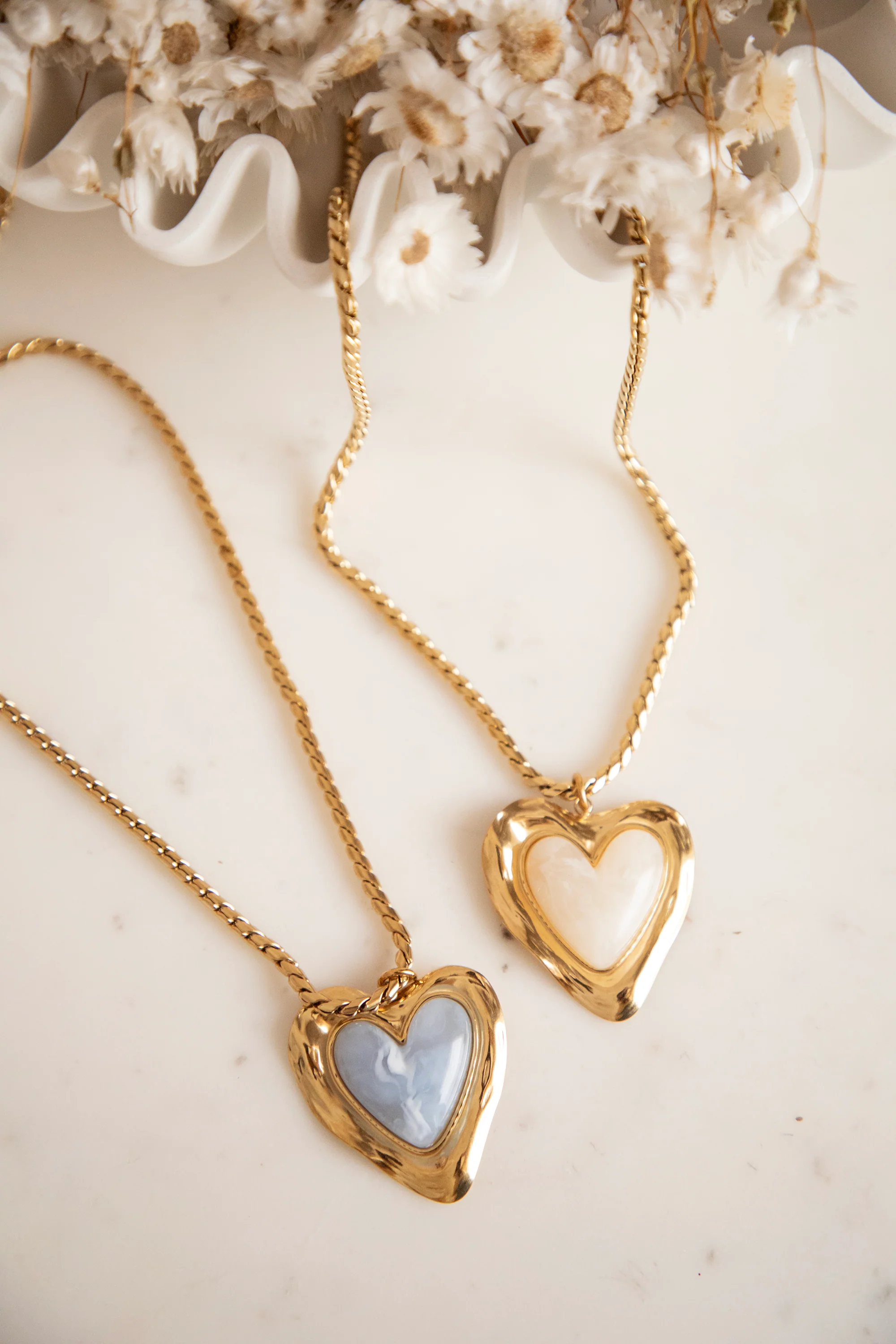 Crystal Heart Beige/Gold - Ketting - Image 7