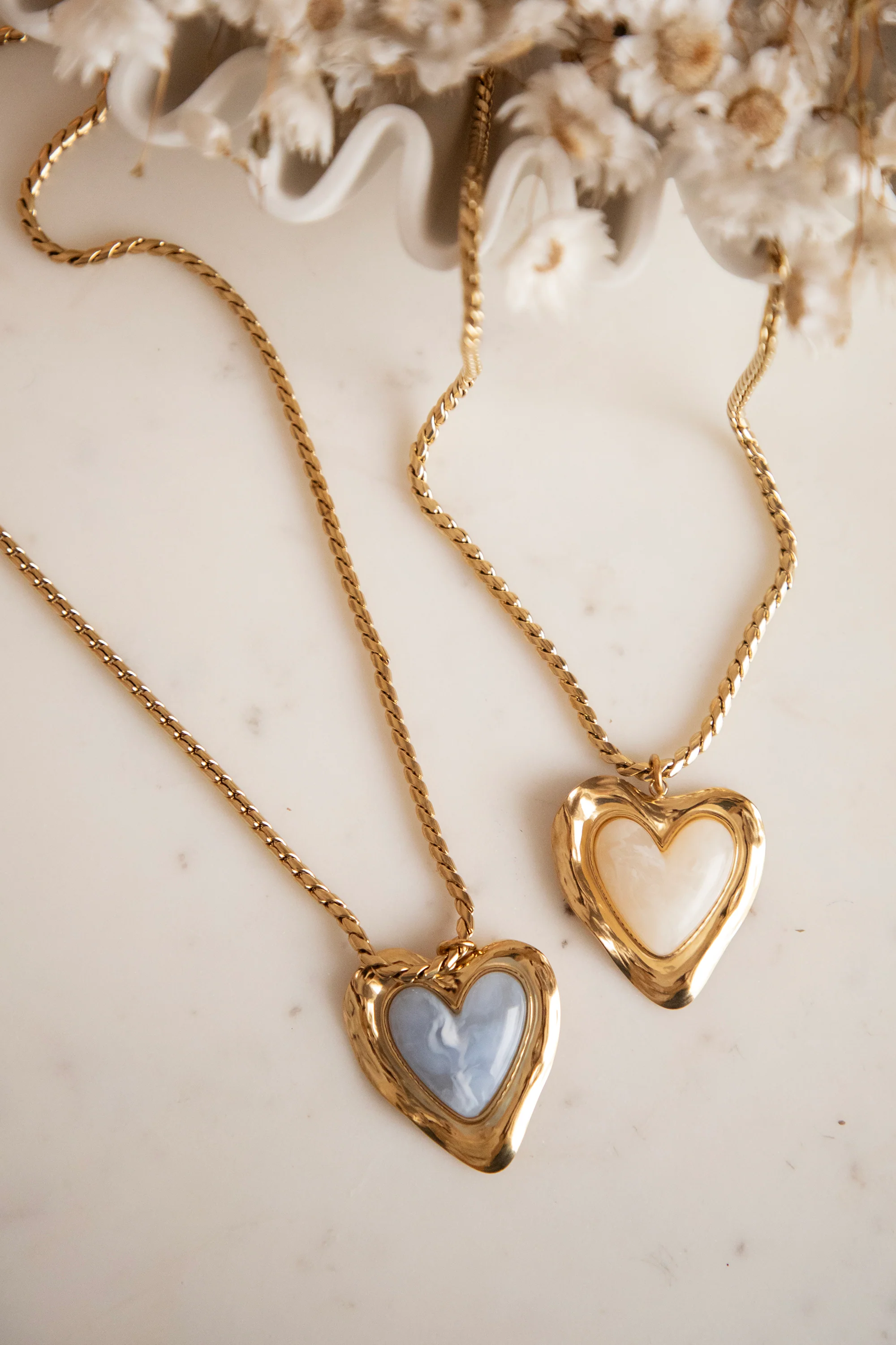 Crystal Heart Soft Blue/Gold - Ketting - Image 3