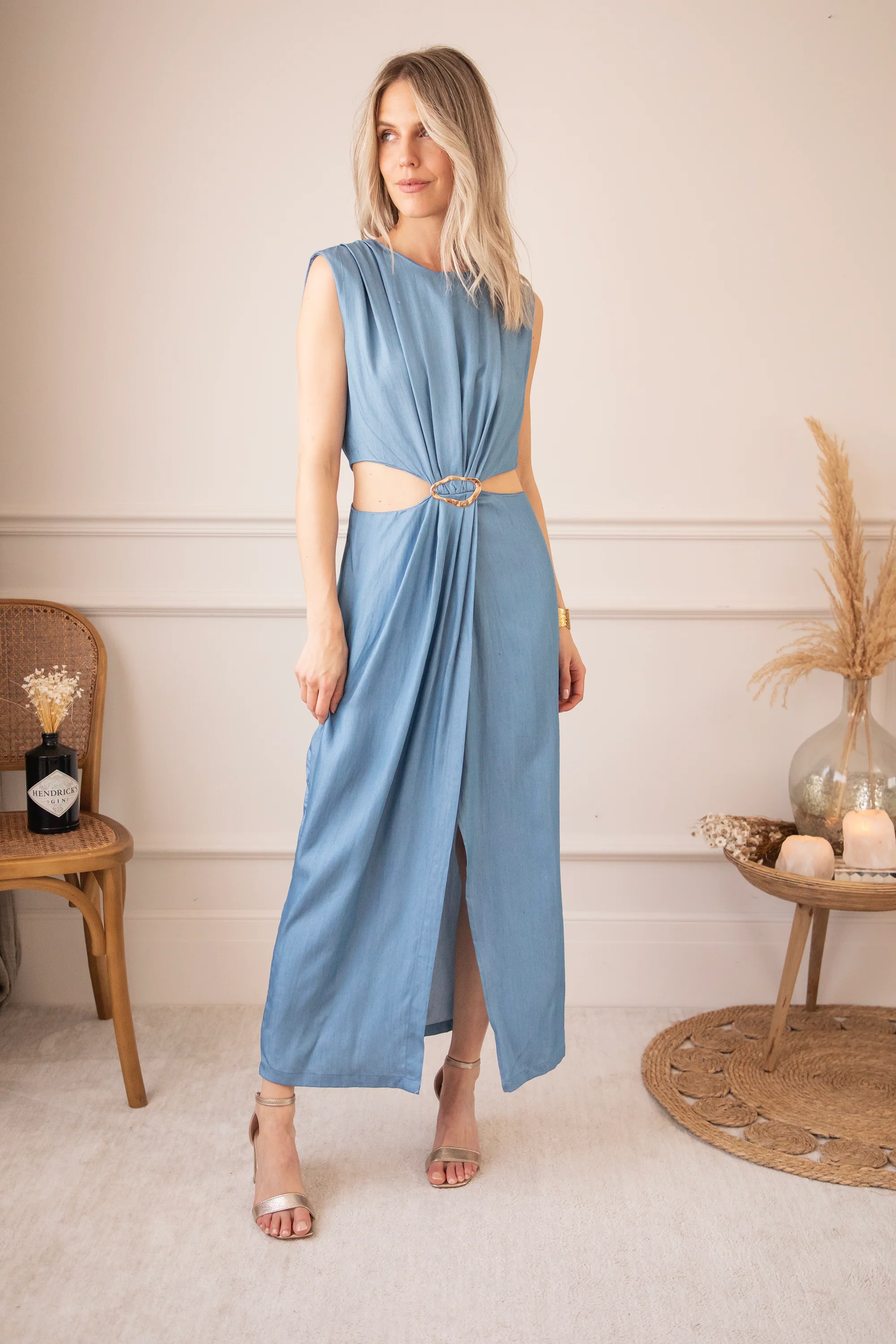 Cut-Out Cassandra Blue - Maxi Jurk - Image 3